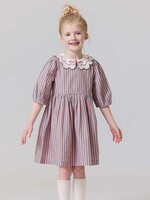 Pink Chicken girls darcy dress - pink green stripe