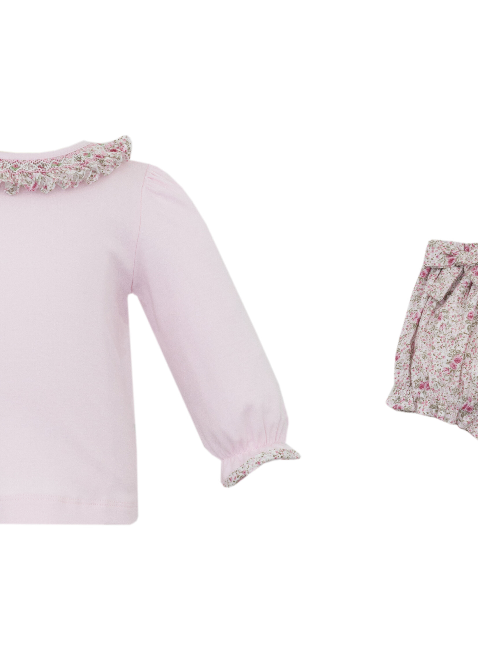 Petit Bebe Floral Pink Bloomer Set