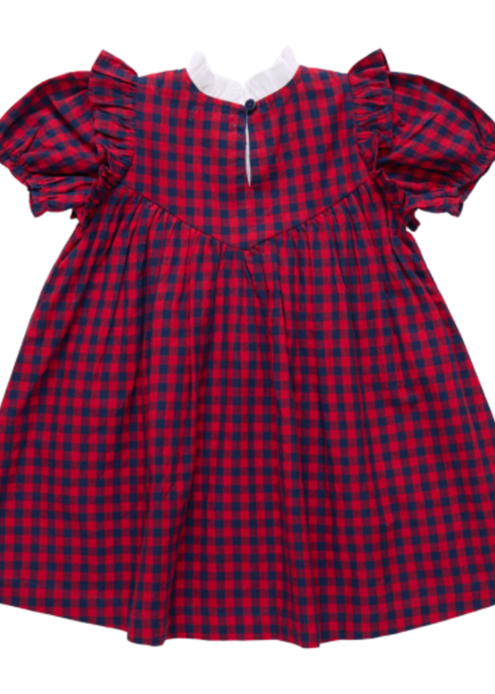 Pink Chicken girls imogen dress - red blue check
