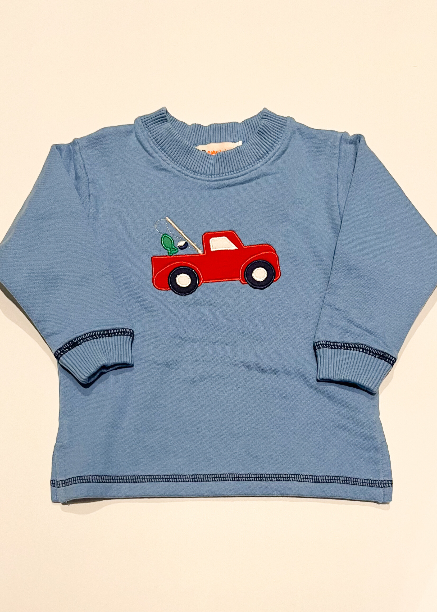 Luigi Kids Boys Sweatshirt Truck w/ Fishing Pole