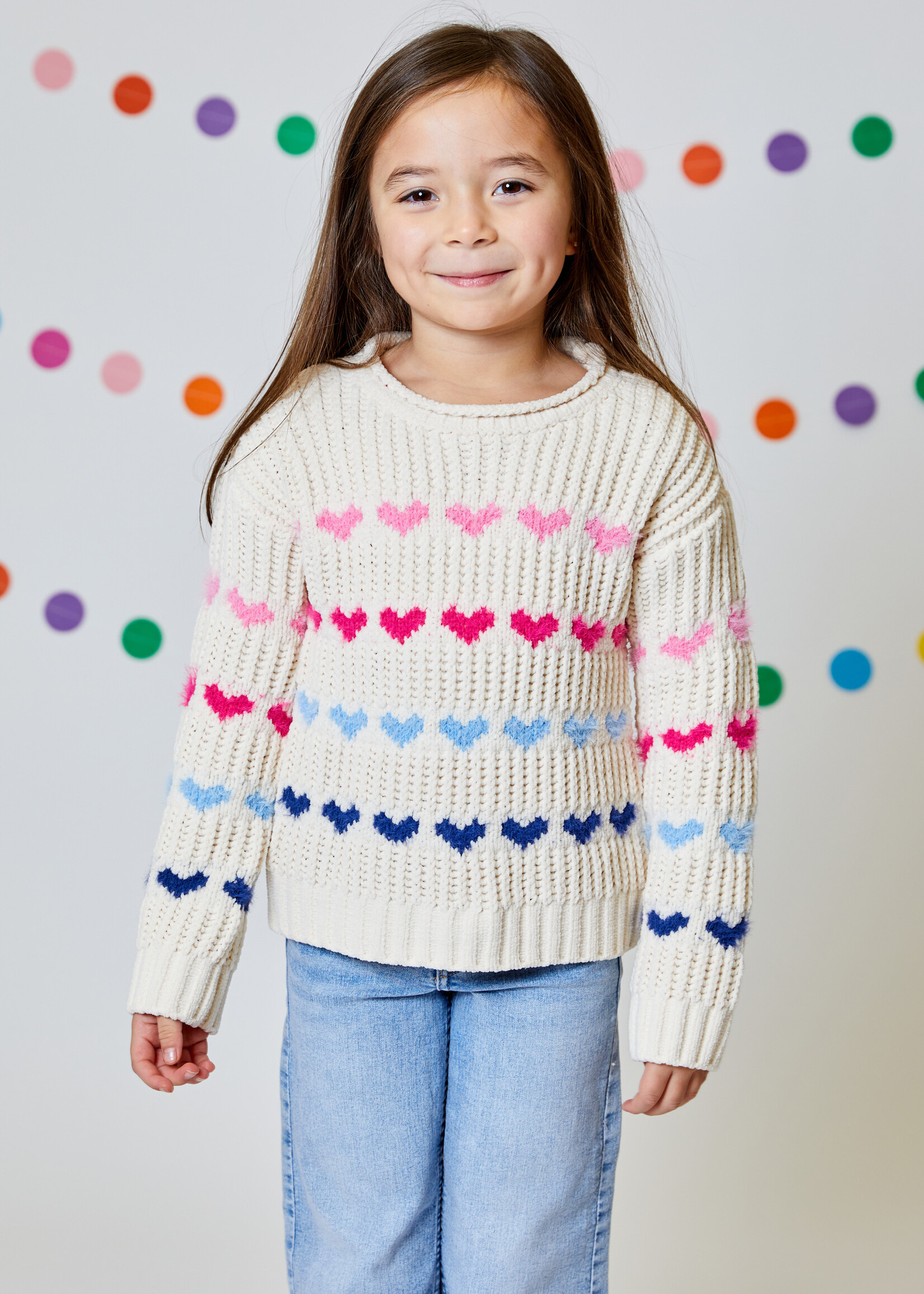 Design History Rainbow Heart Sweater