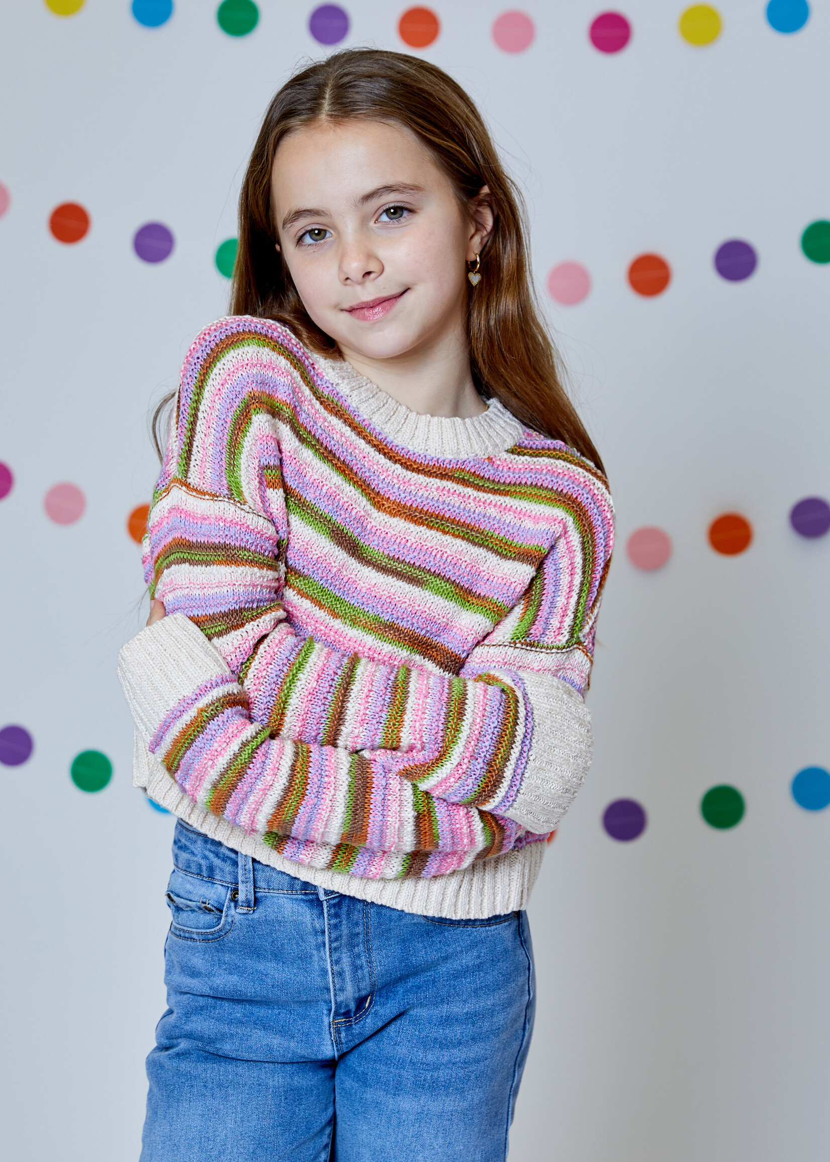 Design History Striped Multi Purple Sweater