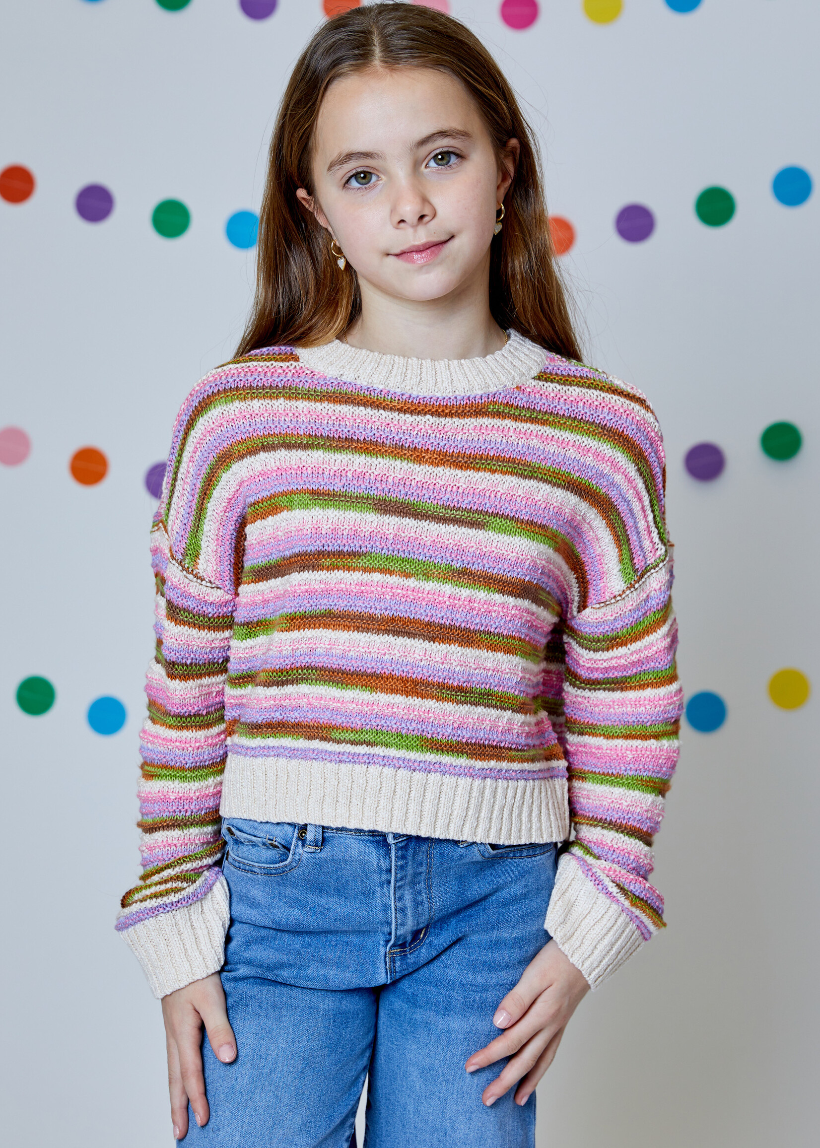 Design History Striped Multi Purple Sweater