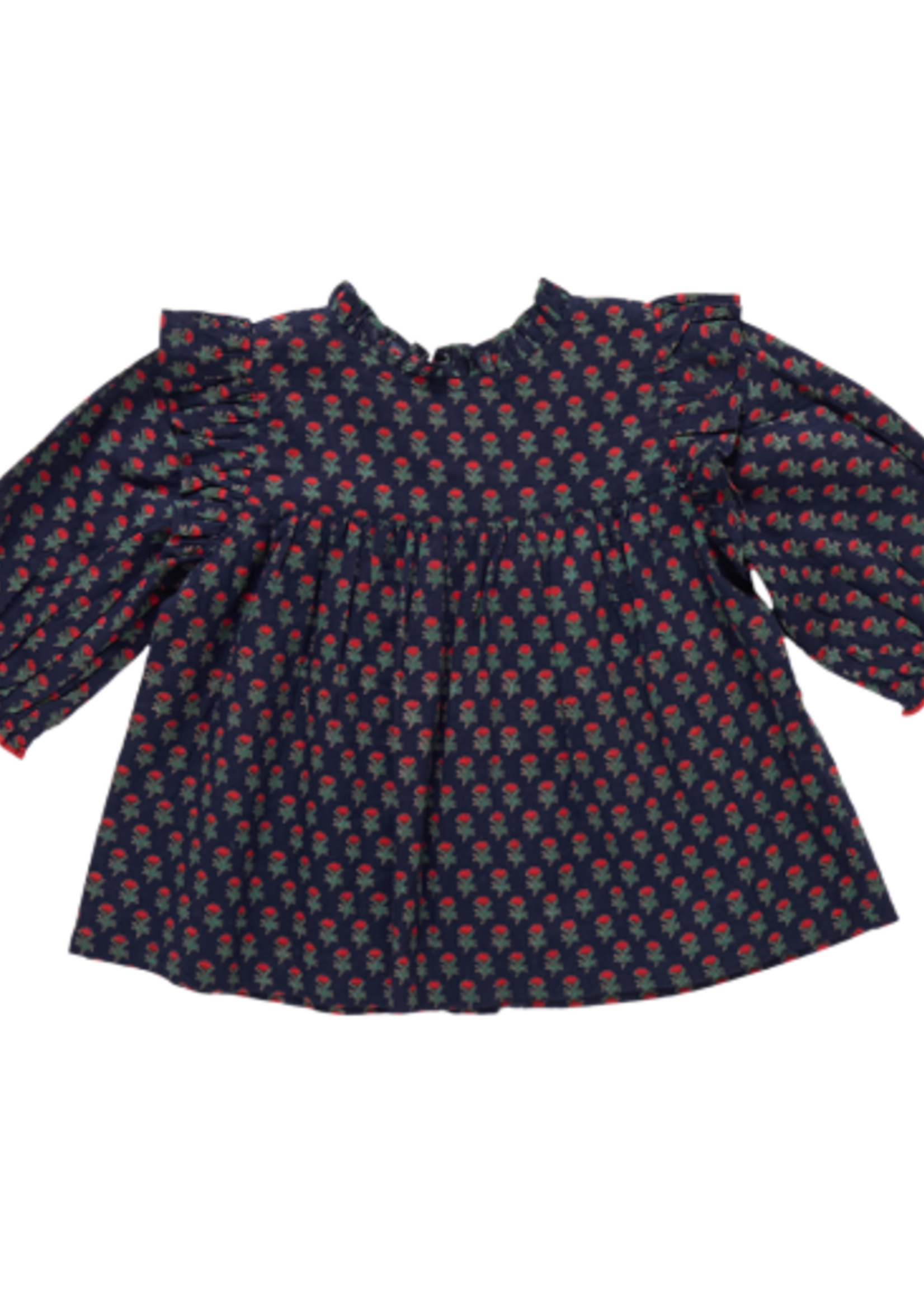 Pink Chicken girls kalani button up top - navy carnation