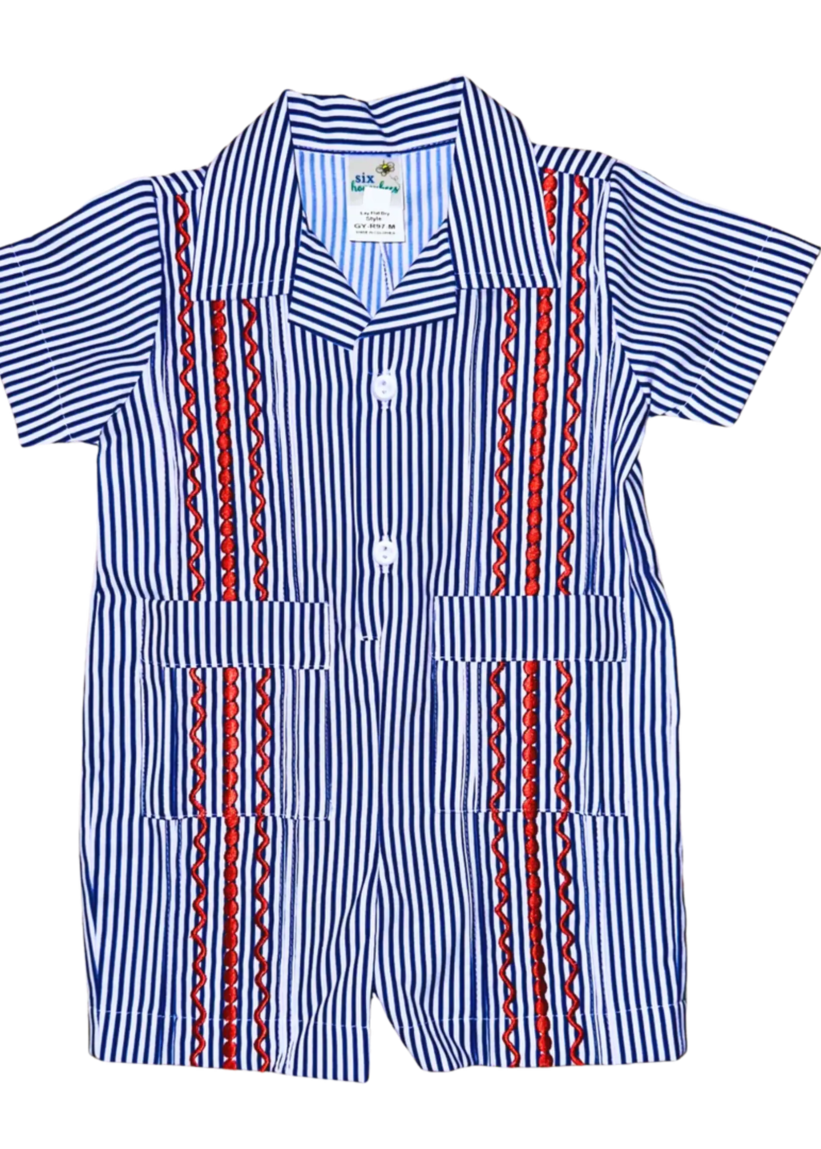 Six Honeybees Guayabera Rompers