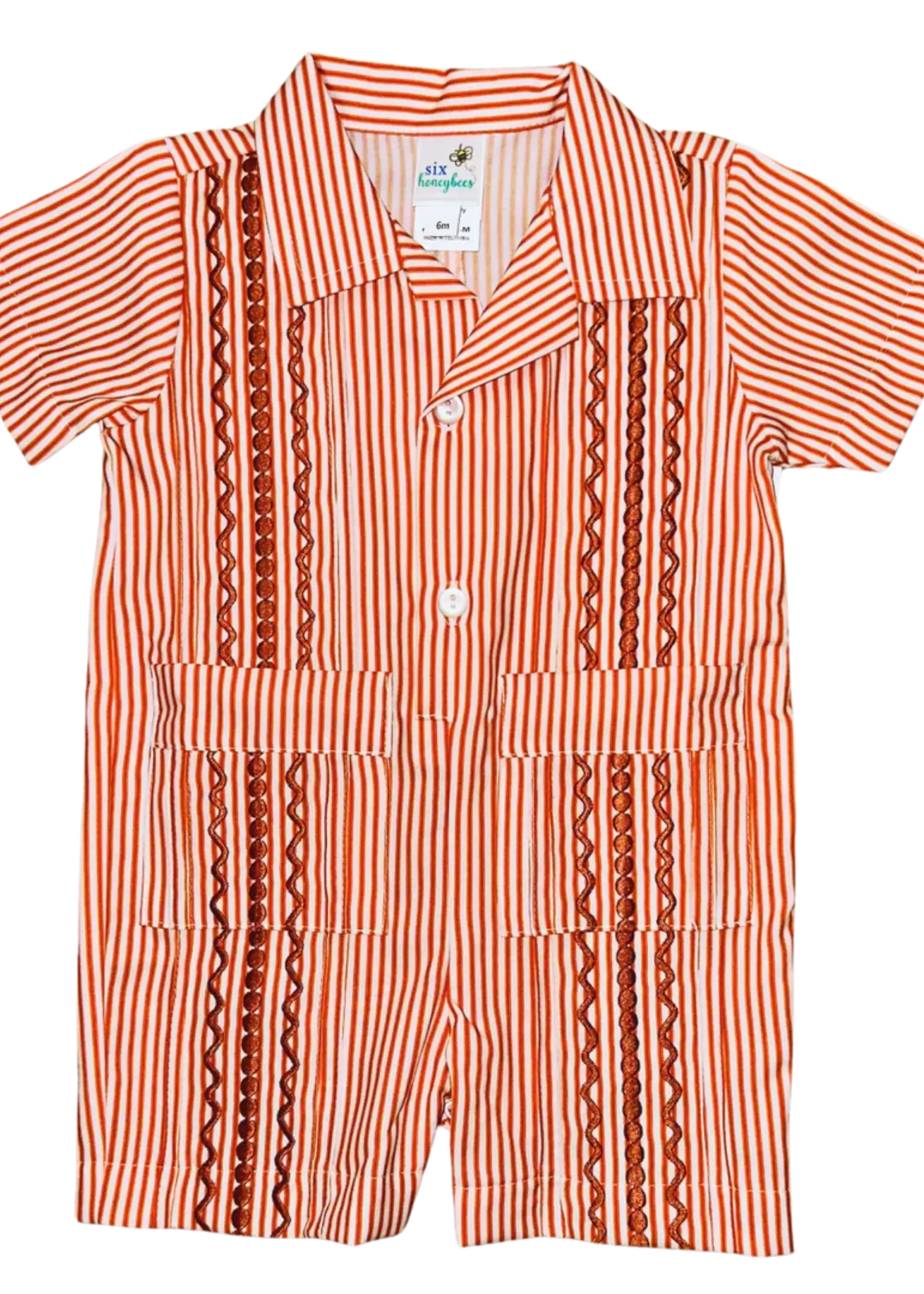Six Honeybees Guayabera Rompers