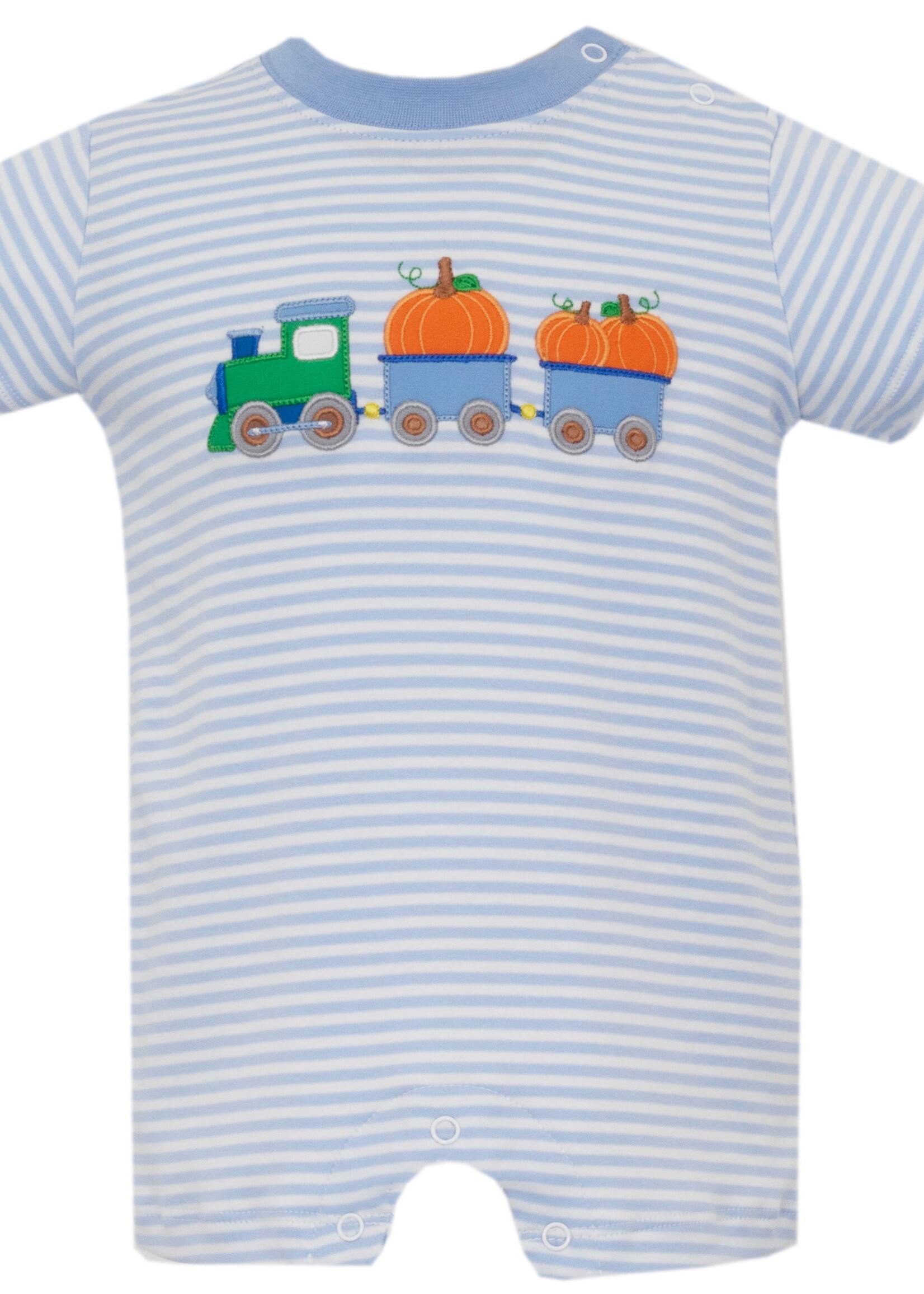 Claire and Charlie PUMPKIN TRAIN BOY Short Bubble