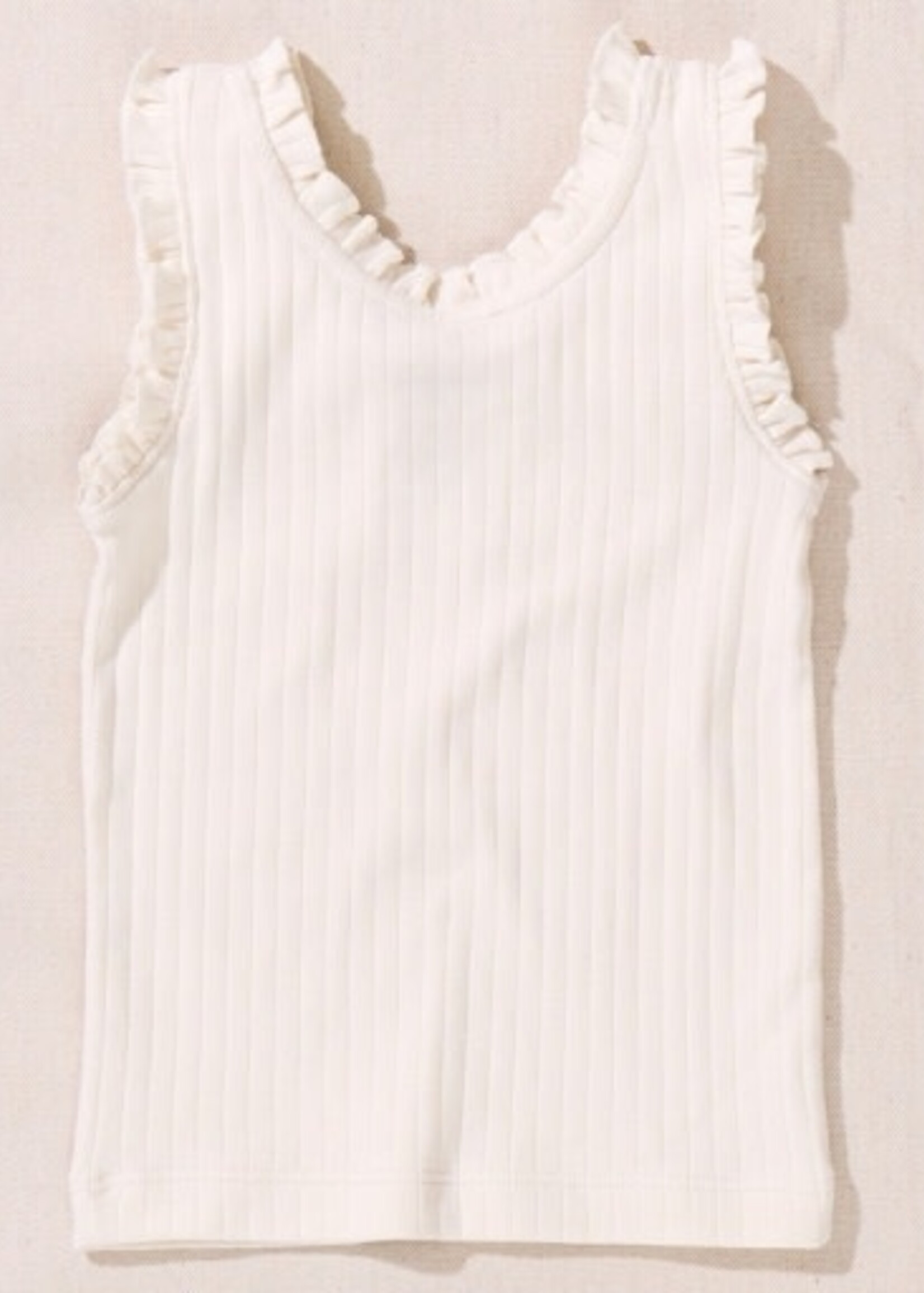 Pink Chicken joy ruffle rib tank