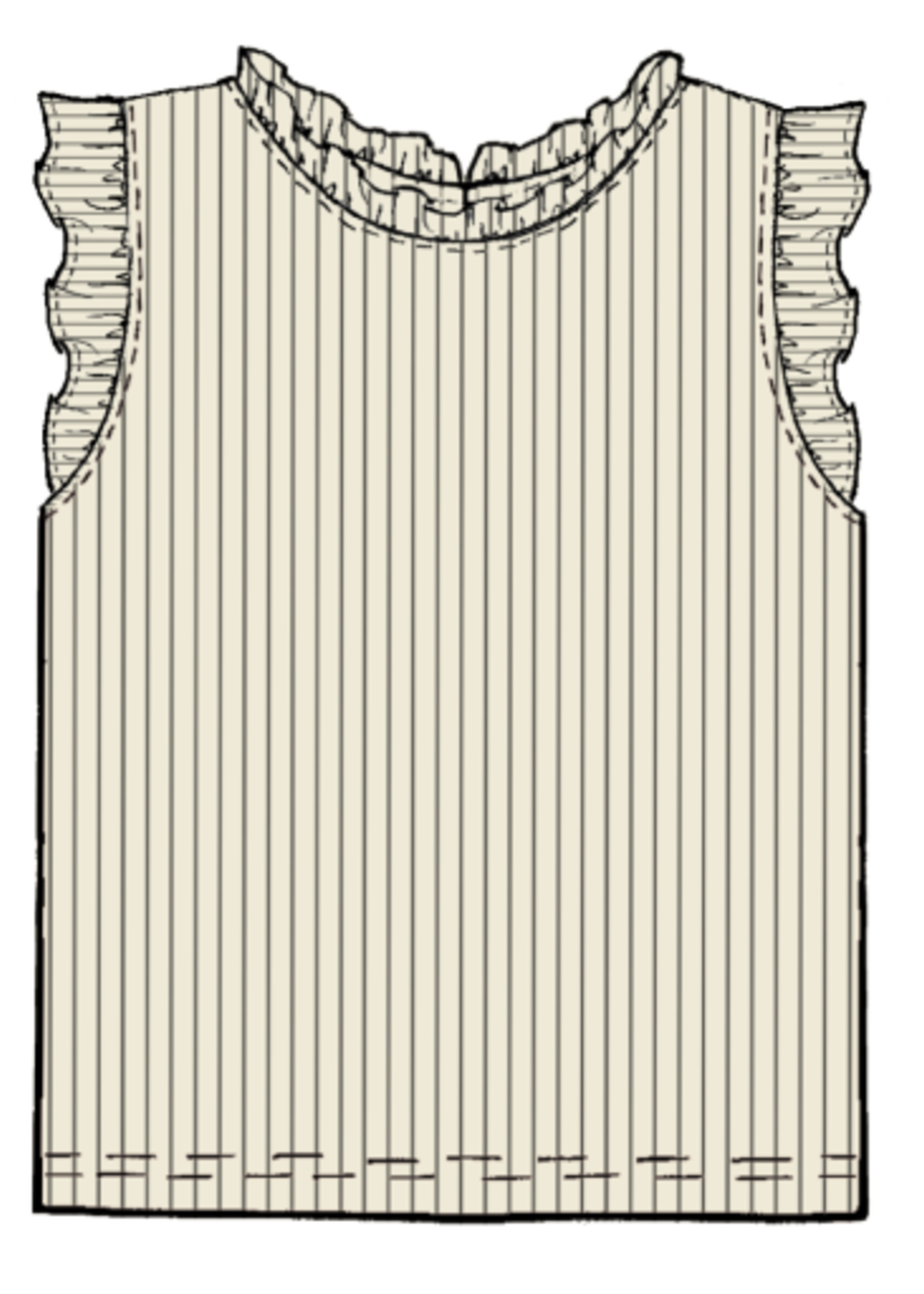 Pink Chicken joy ruffle rib tank