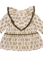 Pink Chicken girls raphaela dress - olive rose floral