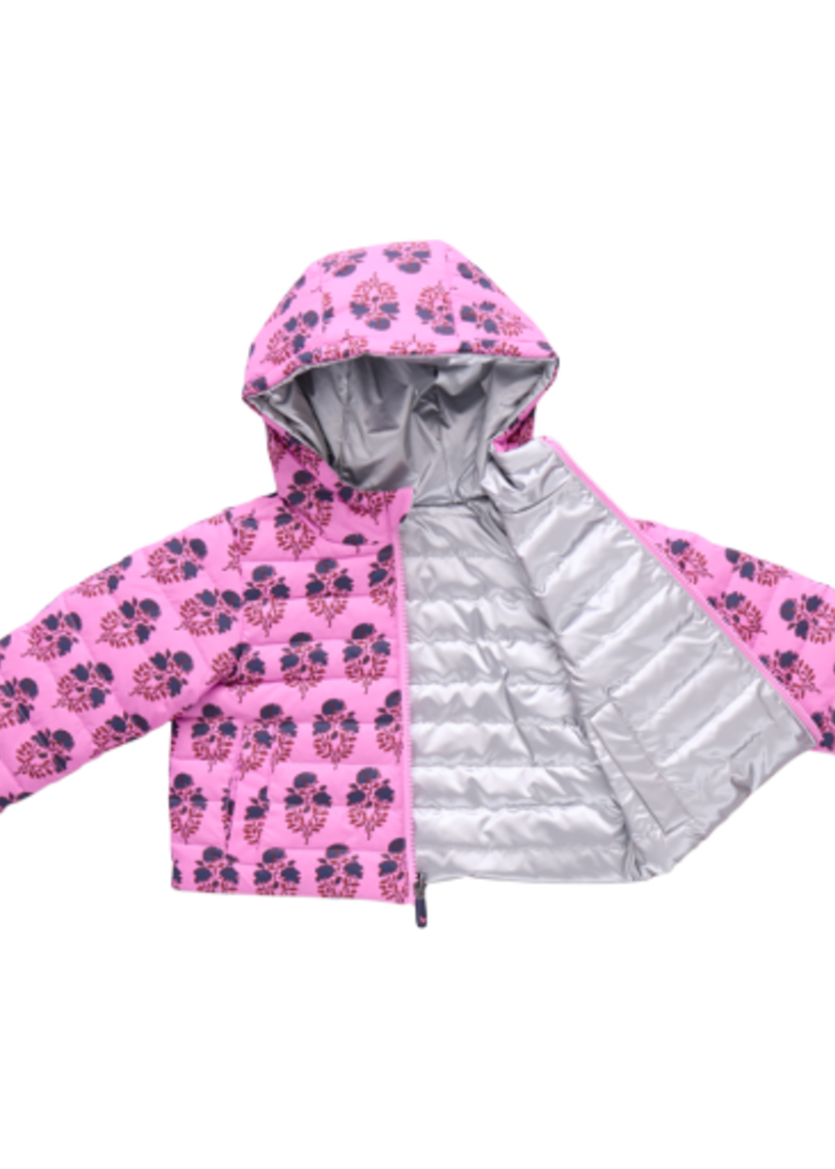 Pink Chicken girls reversible riley jacket - pink strawflower