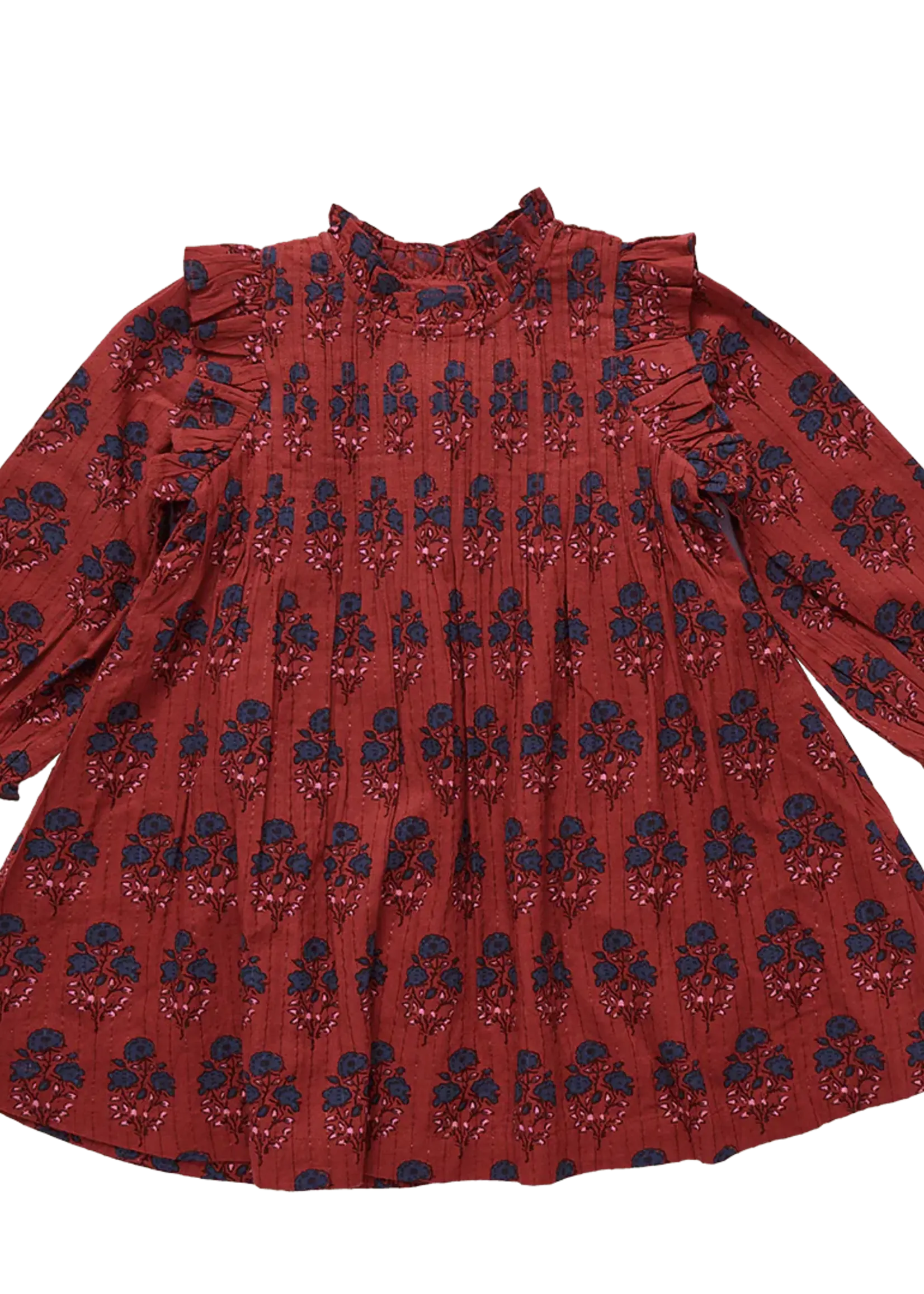 Pink Chicken girls jaipur dress - red autumn strawflower