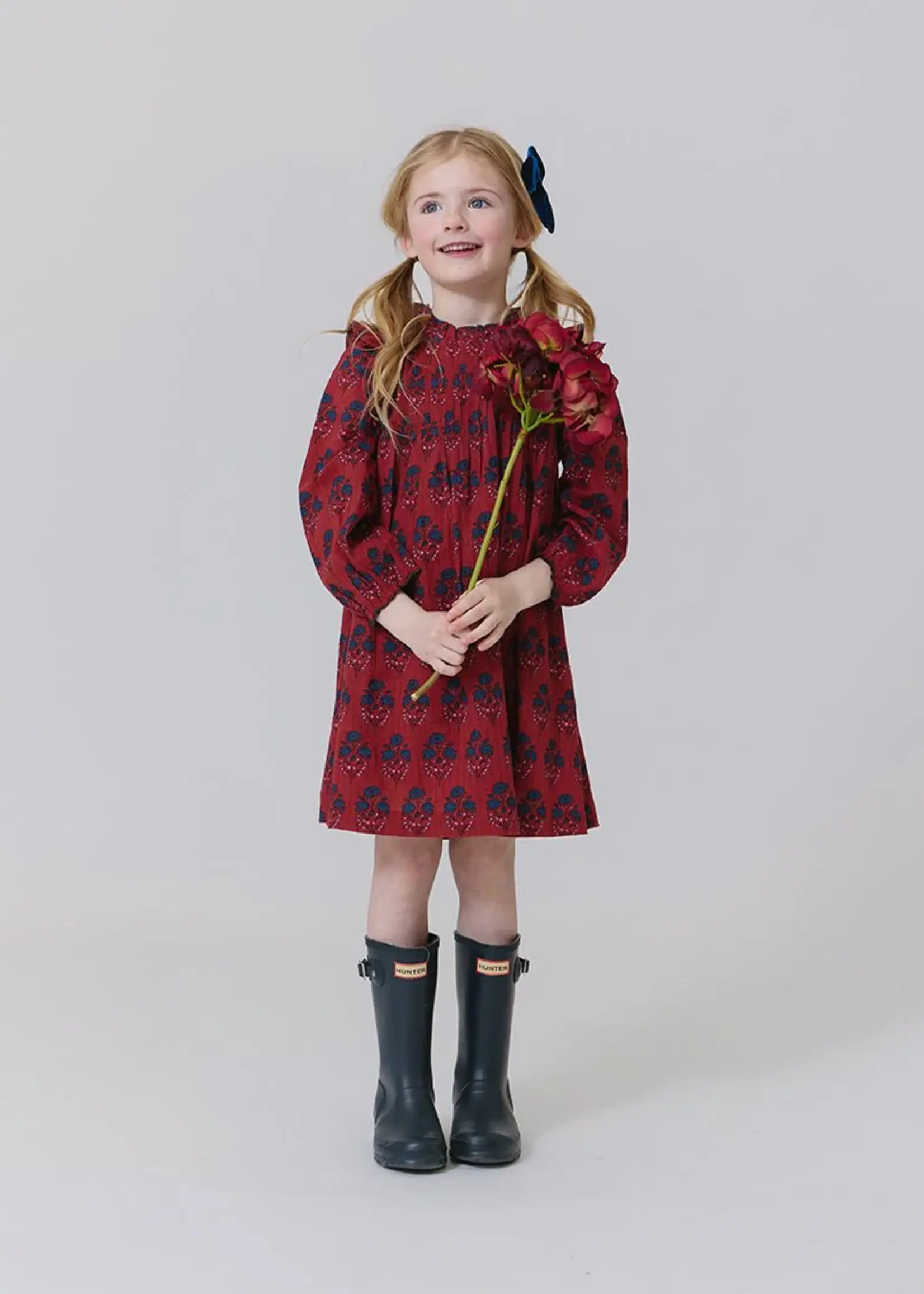 Pink Chicken girls jaipur dress - red autumn strawflower