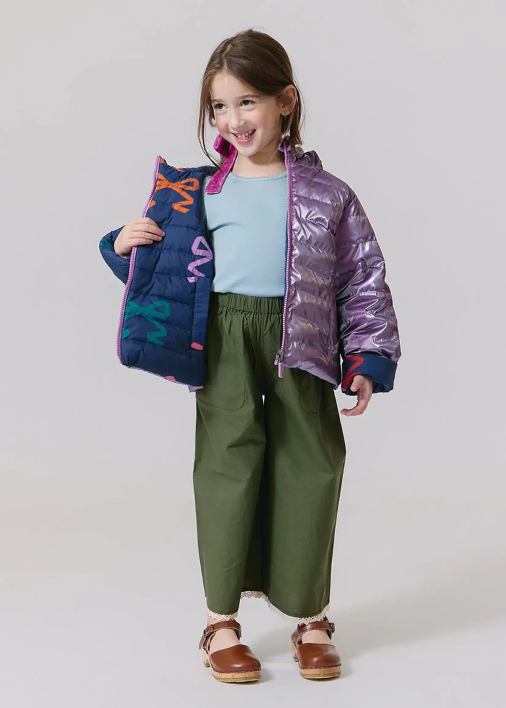 Pink Chicken girls reversible riley jacket - multi bows