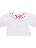 Pink Chicken girls darcy top - white harvest embroidery