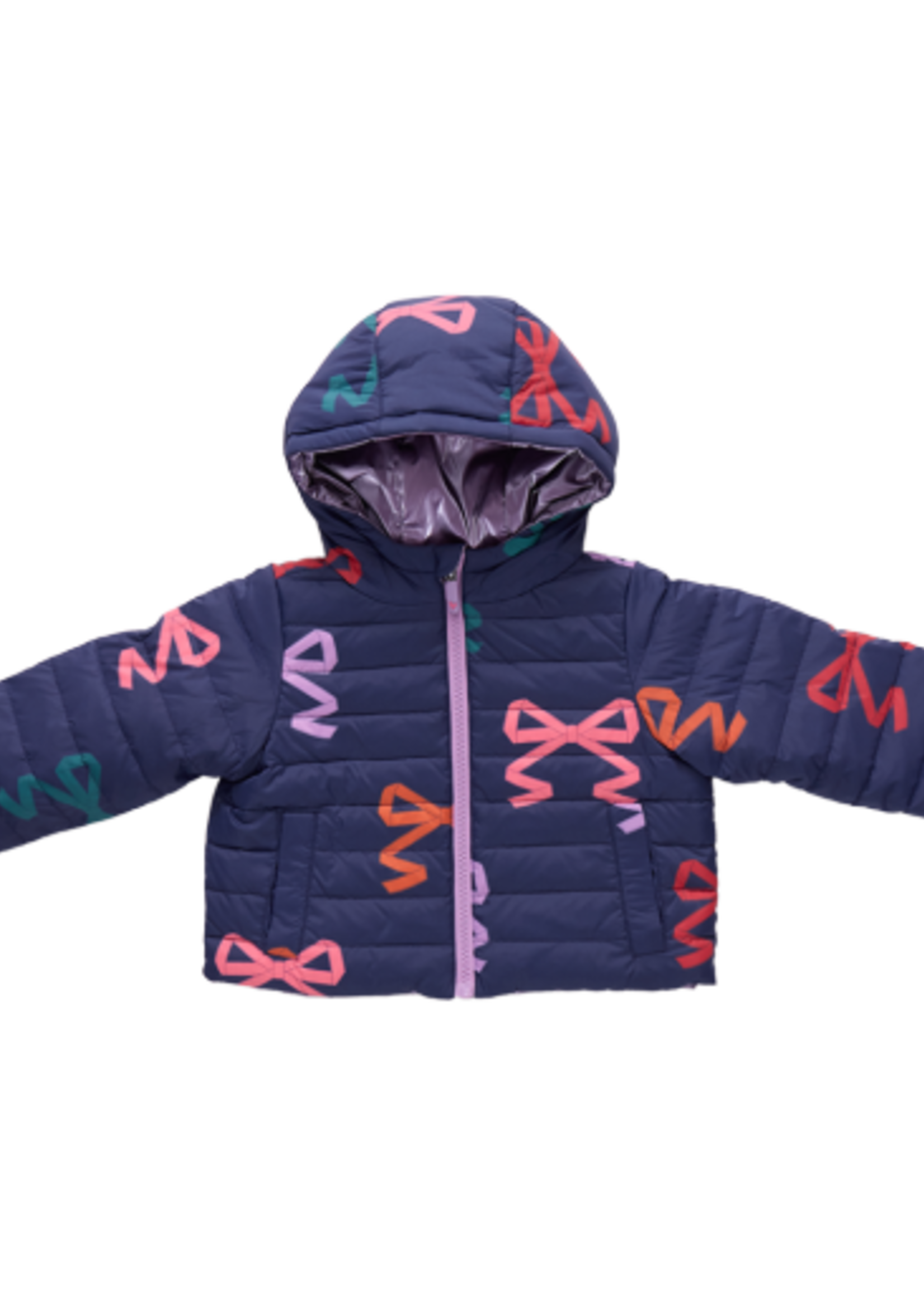 Pink Chicken girls reversible riley jacket - multi bows