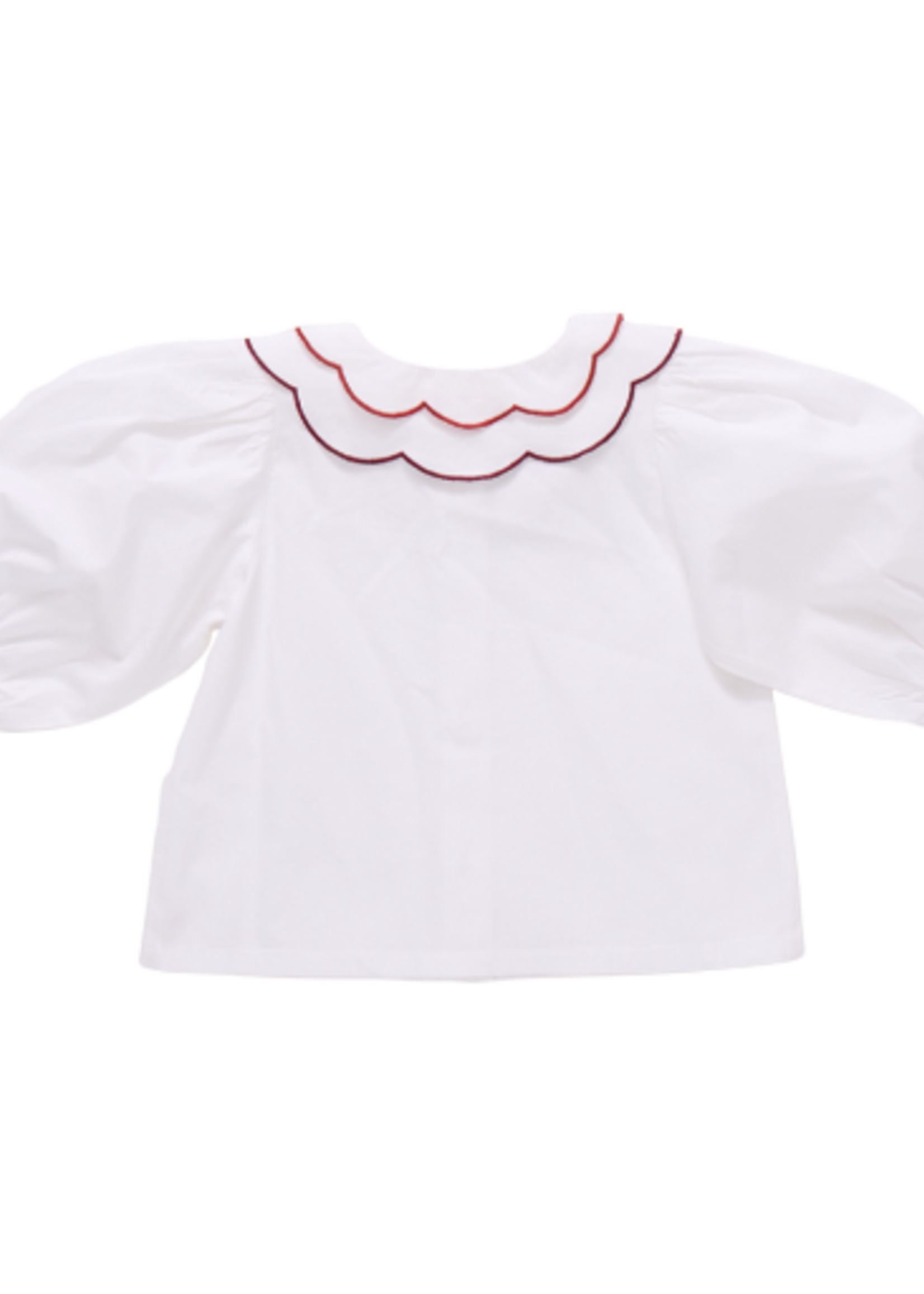 Pink Chicken girls darcy top - white harvest embroidery
