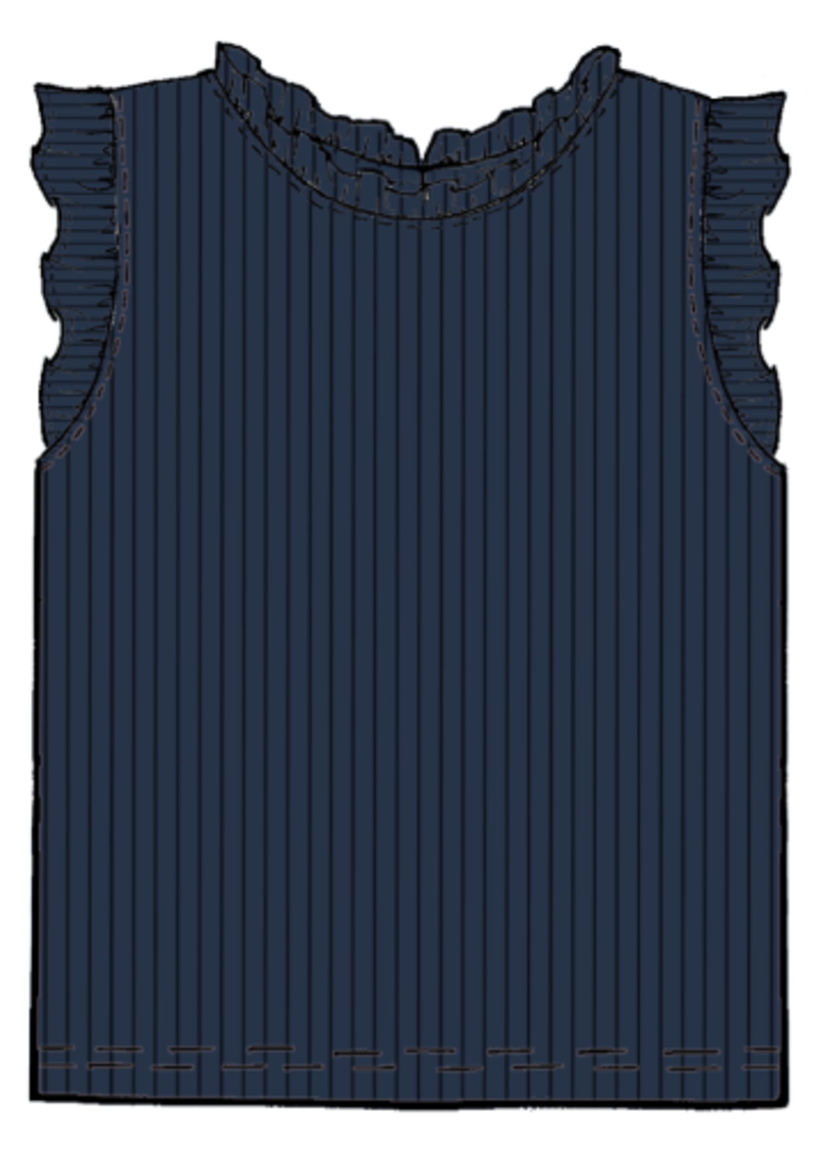 Pink Chicken joy ruffle rib tank