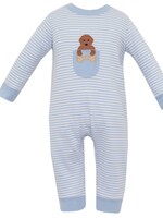 Claire and Charlie Labs Boy Long Romper L/S