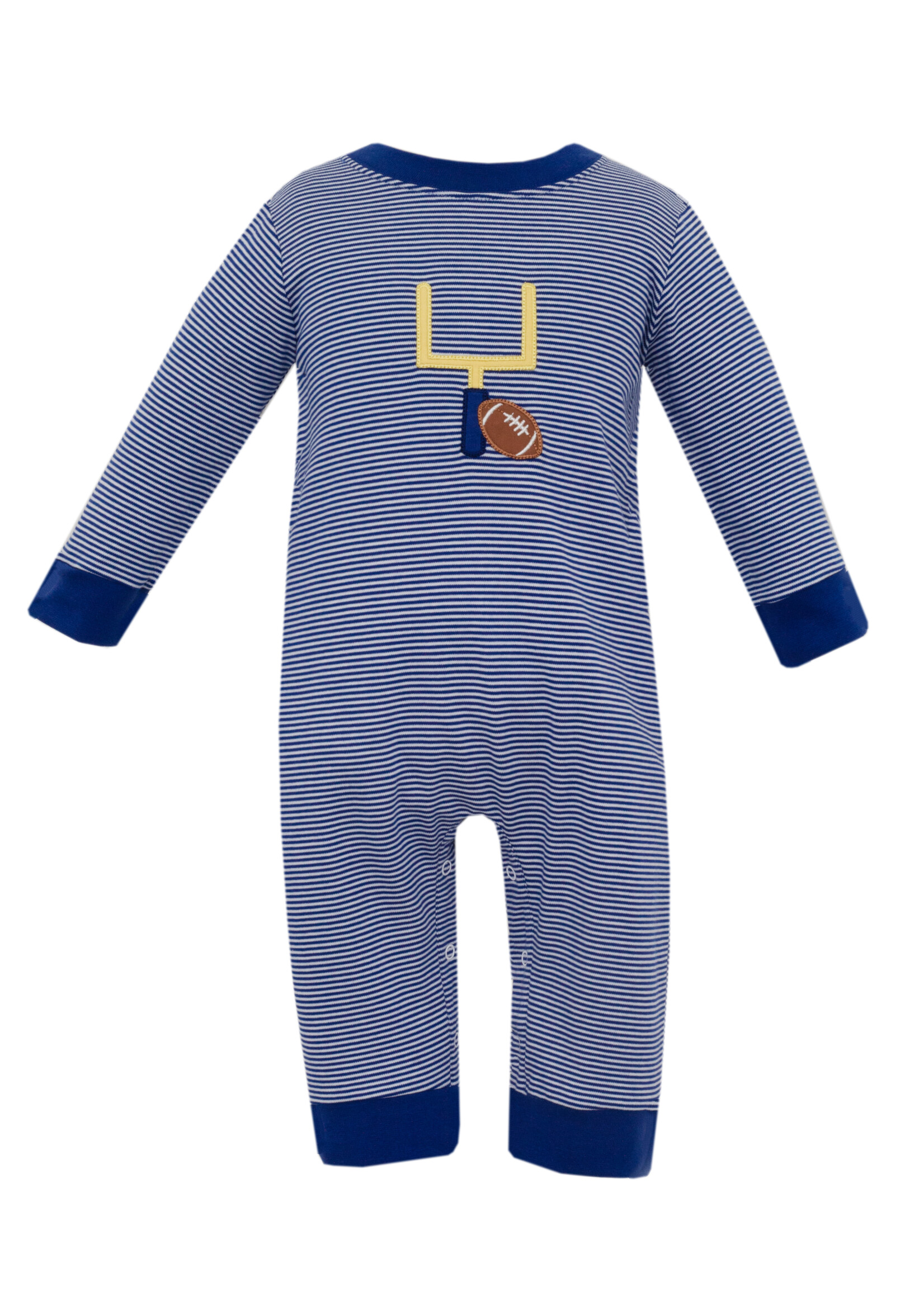 Claire and Charlie Football Boy Long Romper L/S