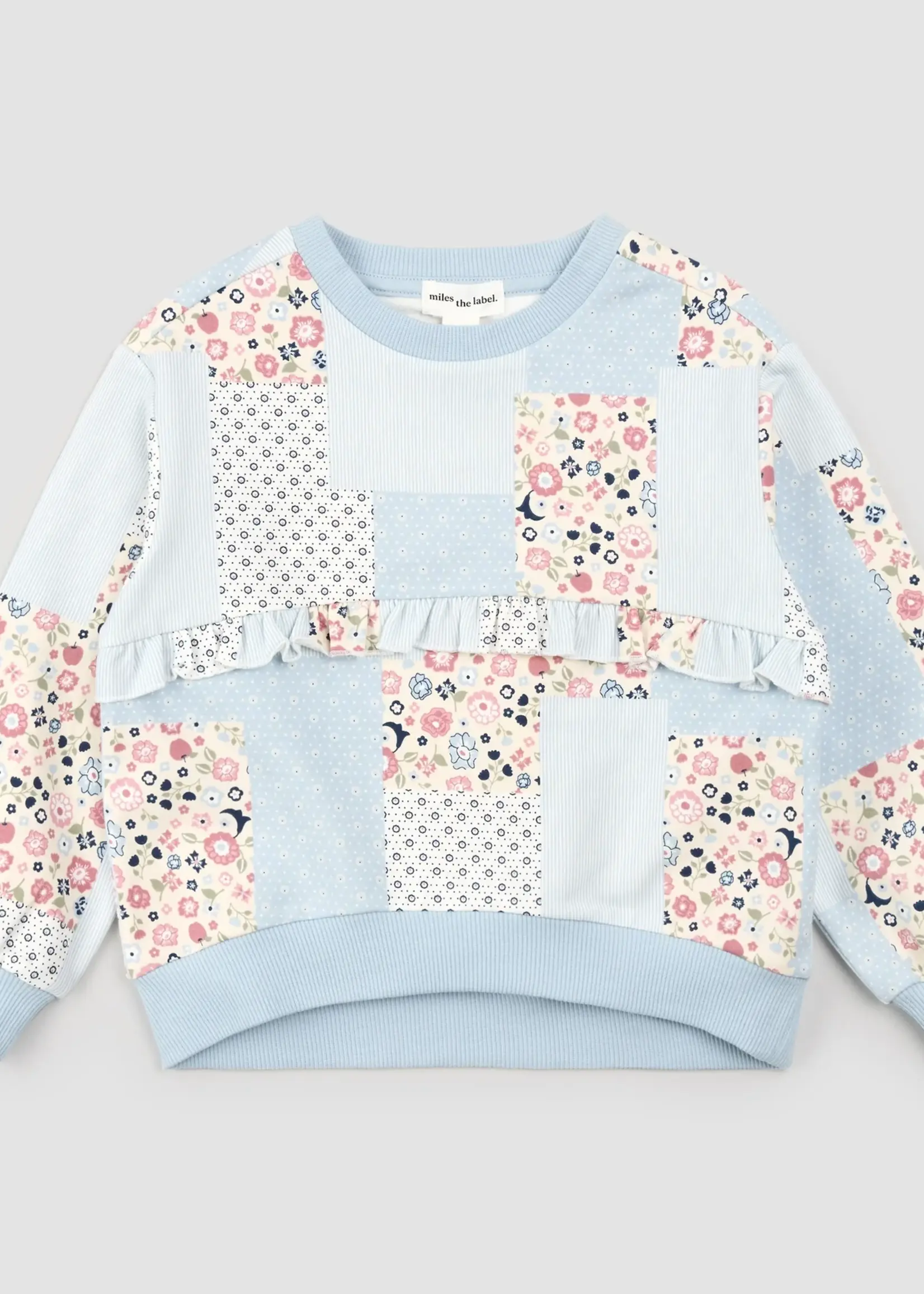 Miles the Label Floral Patchwork Print Sweatshirt