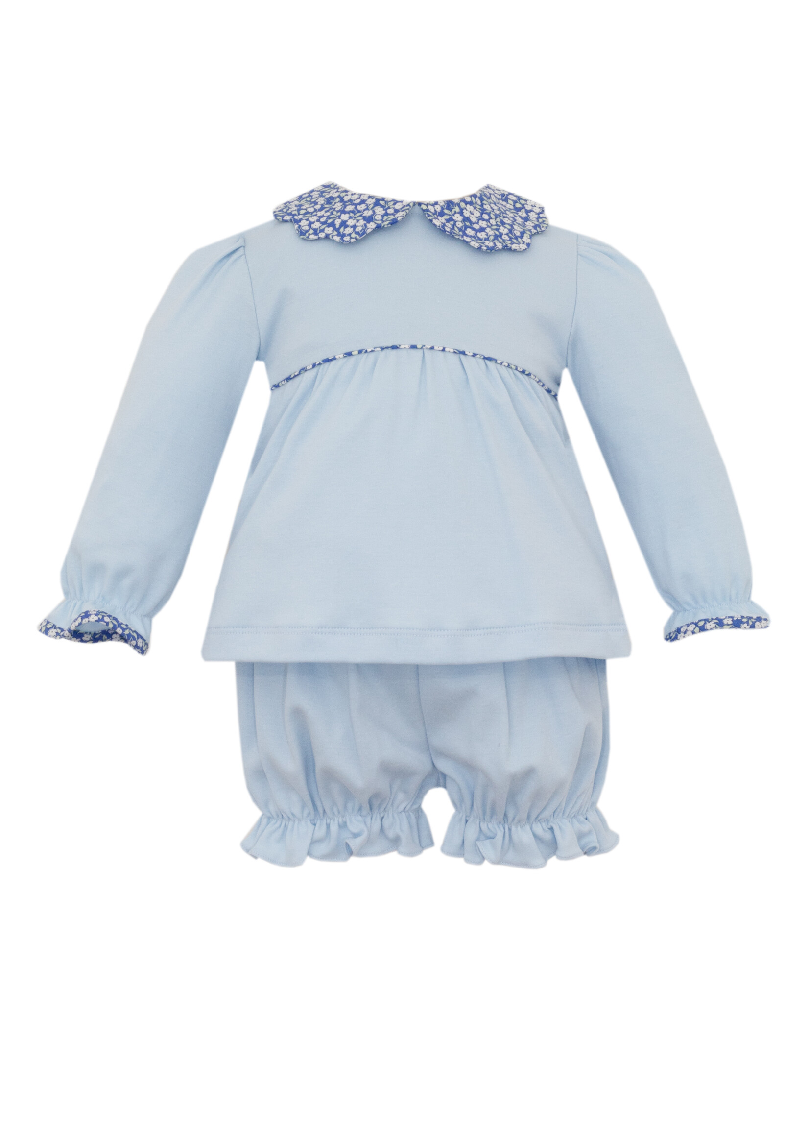 Petit Bebe bloomer set with Blue liberty floral