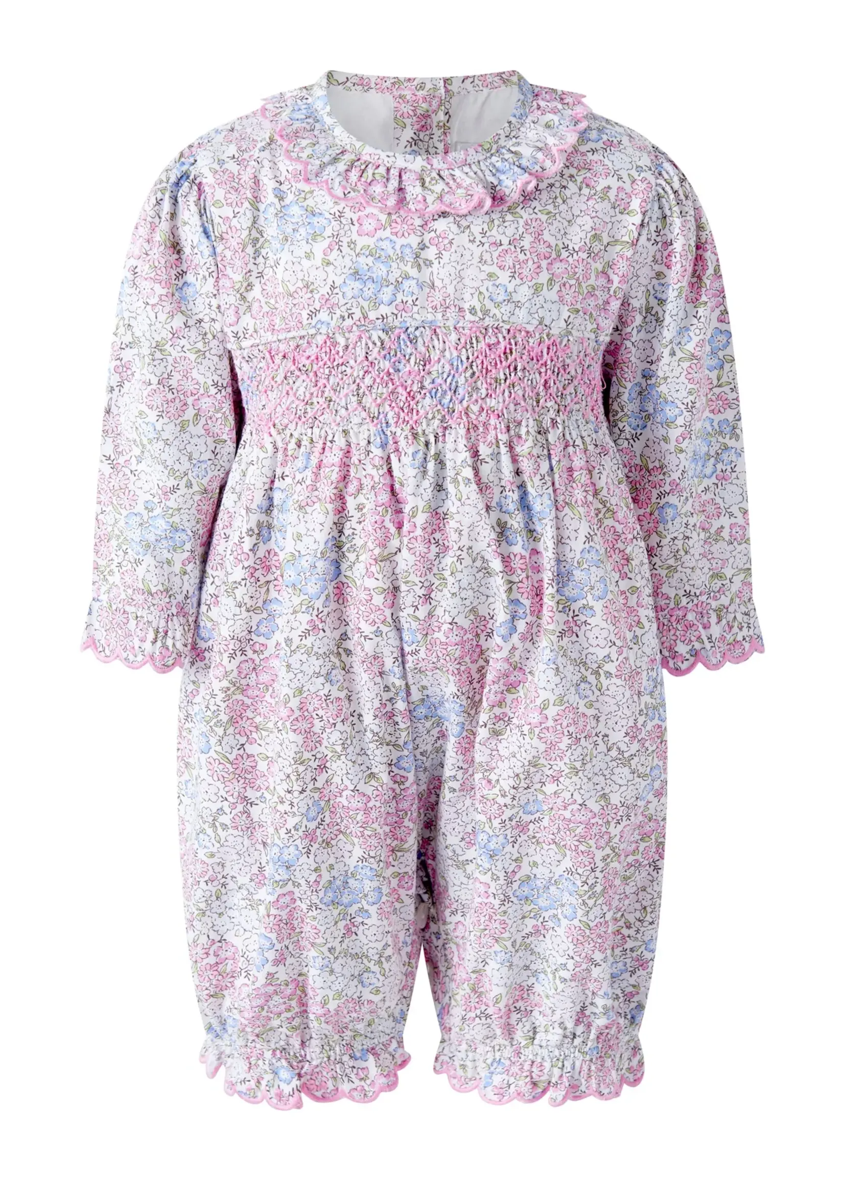 Rachel Riley Smocked Scalloped Babysuit