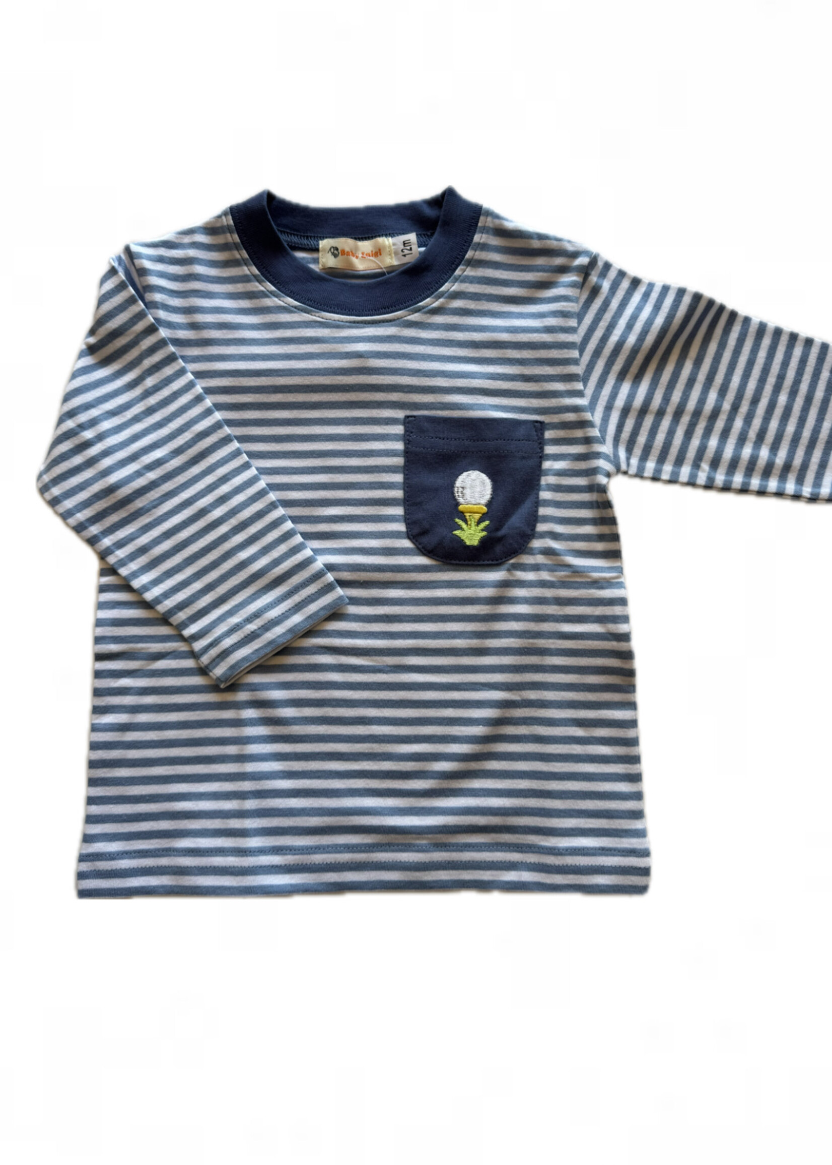 Luigi Kids Boys Stripe L/S Golf Ball on Tee