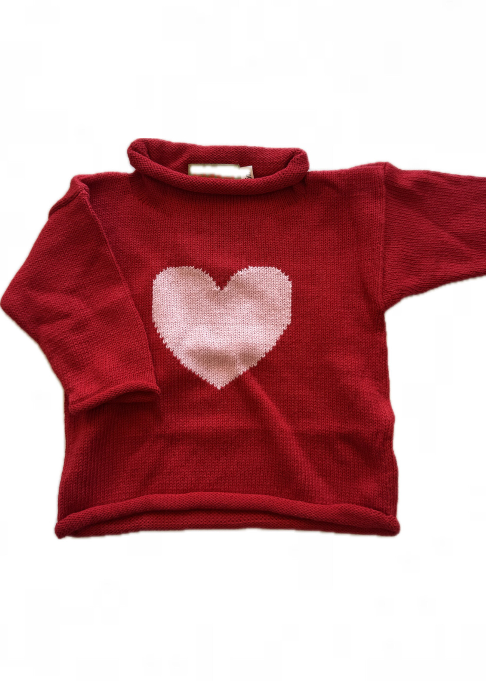 Luigi Kids Roll Neck Heart Sweater