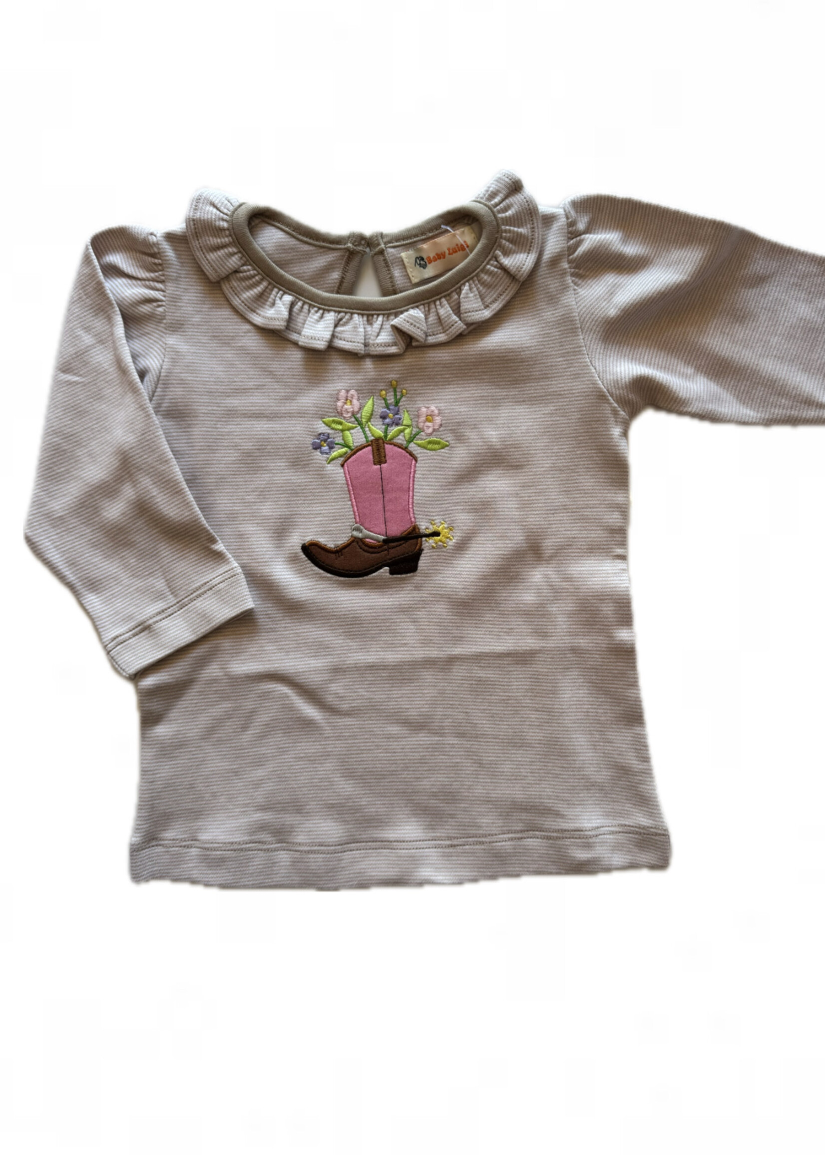 Luigi Kids Girls Stripe L/S Cowgirl Boot T-Shirt