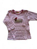 Luigi Kids Girls Stripe L/S Dachshund Cupcake T-Shirt