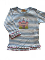 Luigi Kids Girls Stripe L/S Castle T-Shirt