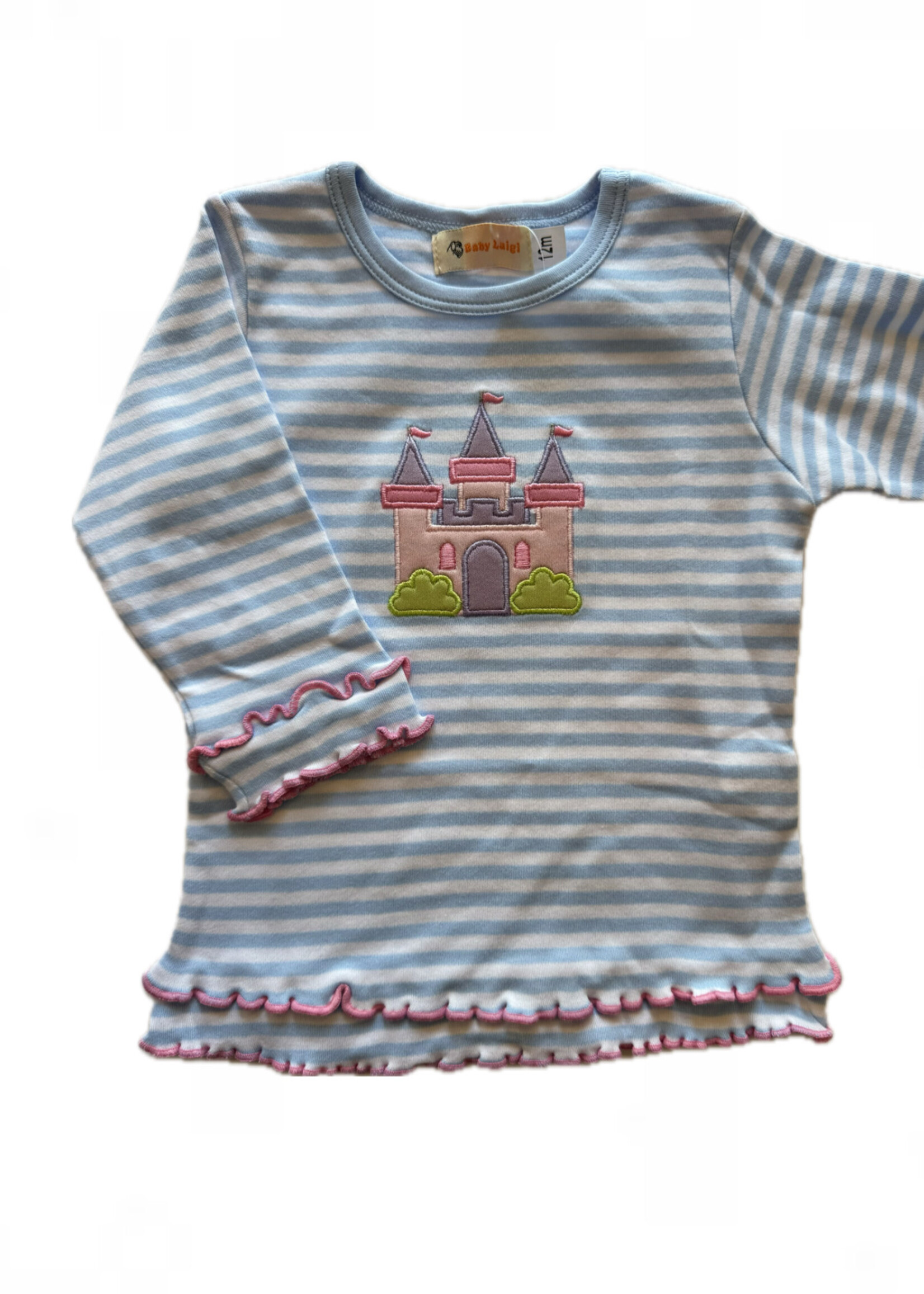 Luigi Kids Girls Stripe L/S Castle T-Shirt