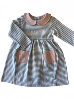 Luigi Kids L/S Stripe Bows Dress