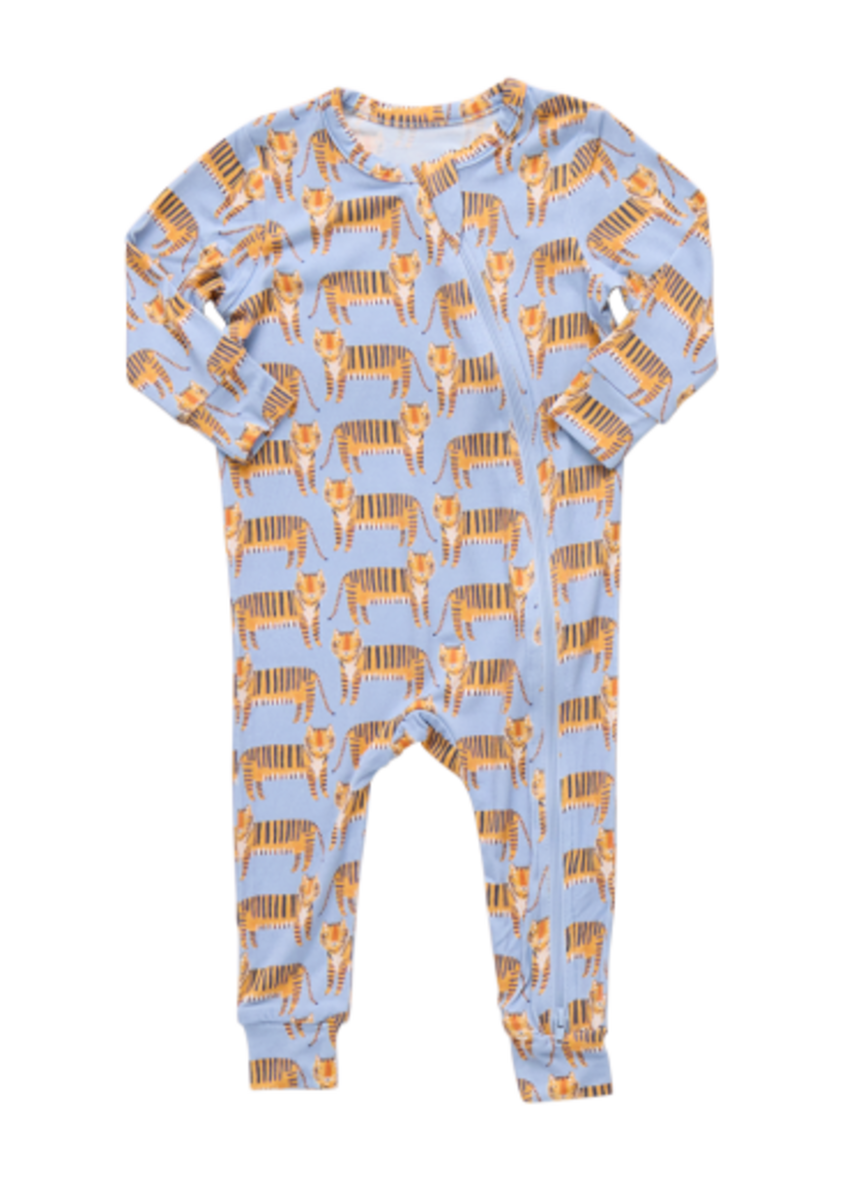 Pink Chicken baby bamboo romper - tigers
