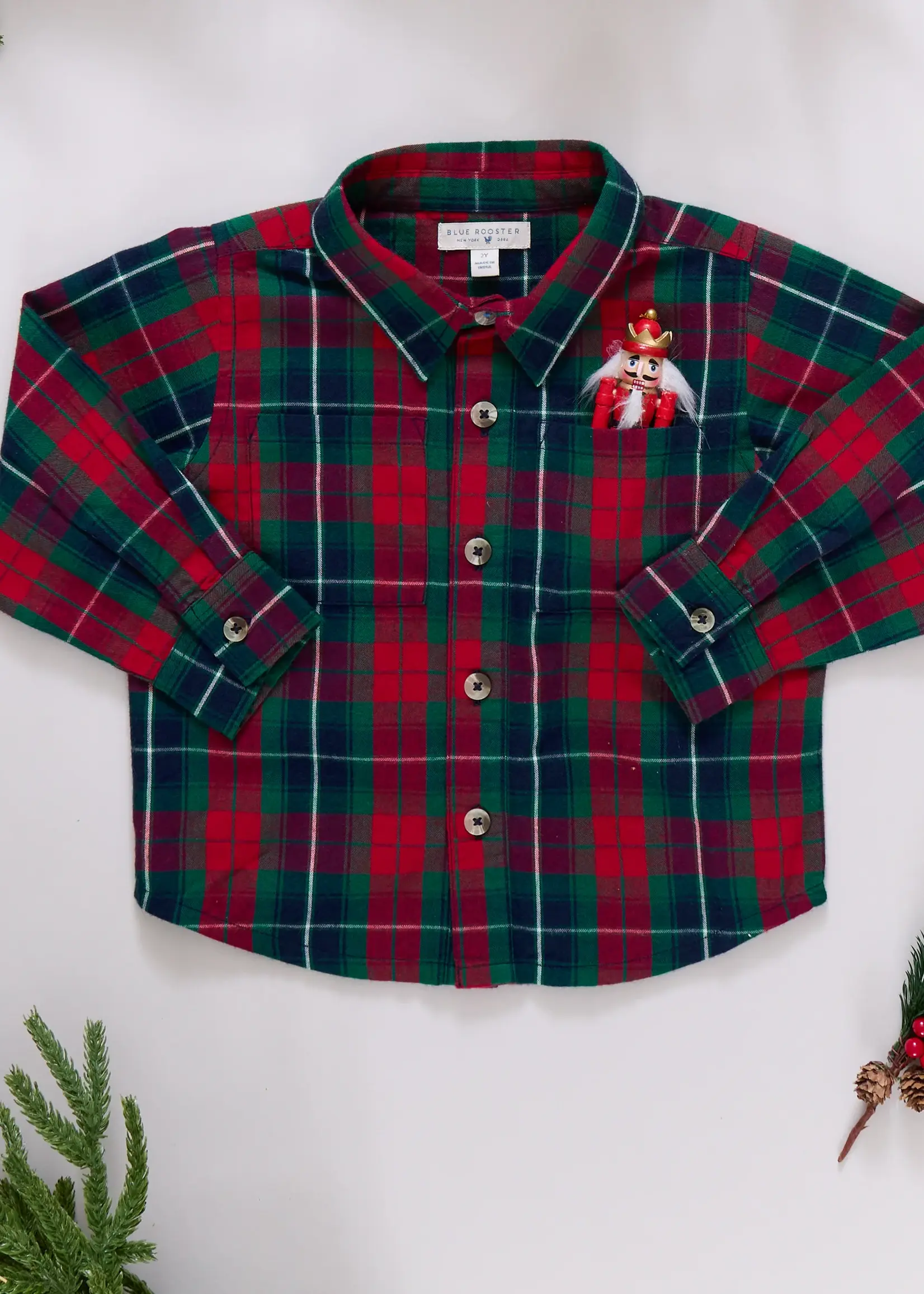 Pink Chicken boys jack shirt - red tartan