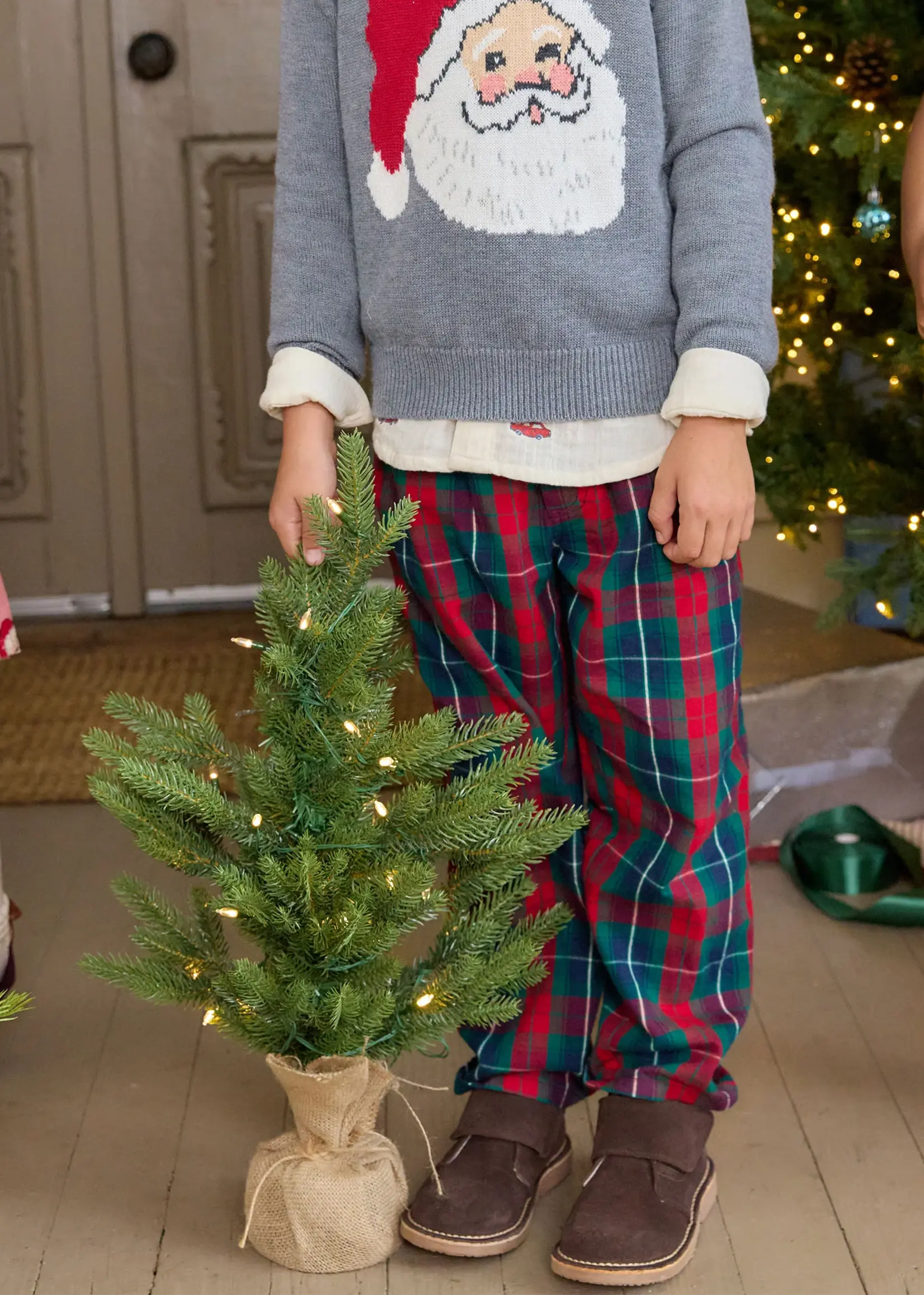 Pink Chicken boys jackson pant - red tartan