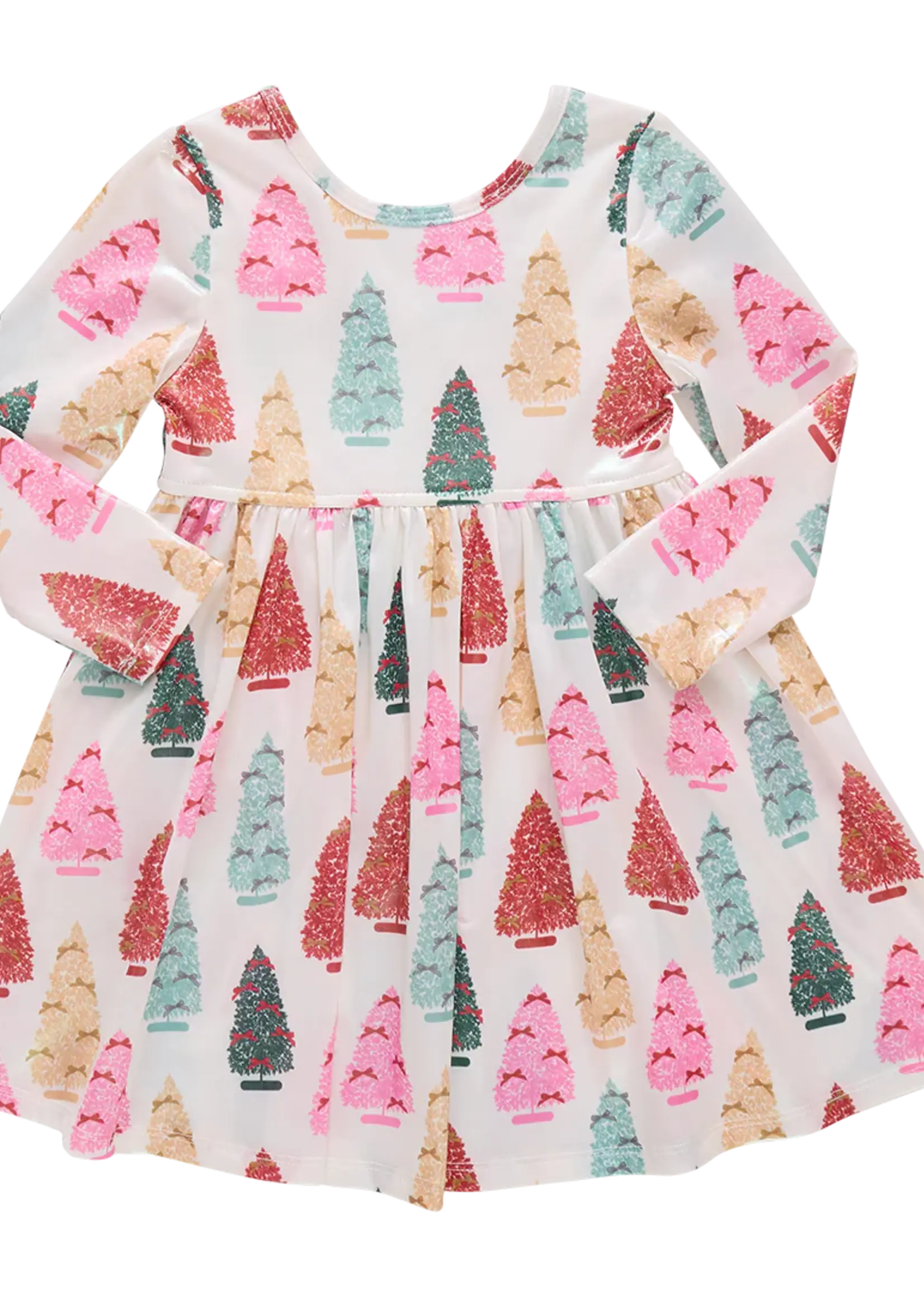 Pink Chicken girls lame steph dress - bottle brush trees
