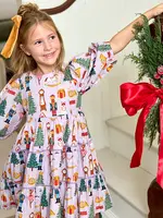 Pink Chicken girls peachy dress - lavender nutcracker