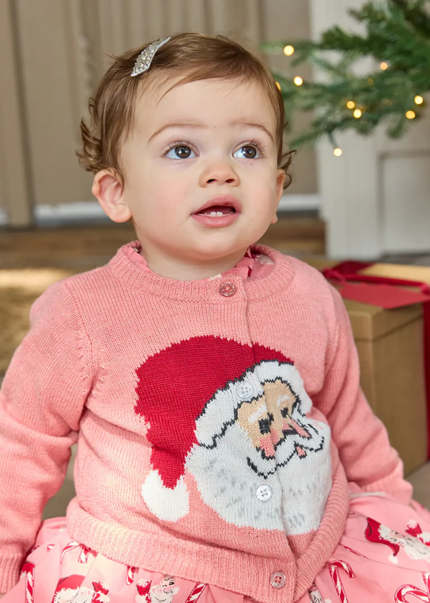 Pink Chicken baby girls maude sweater - santa