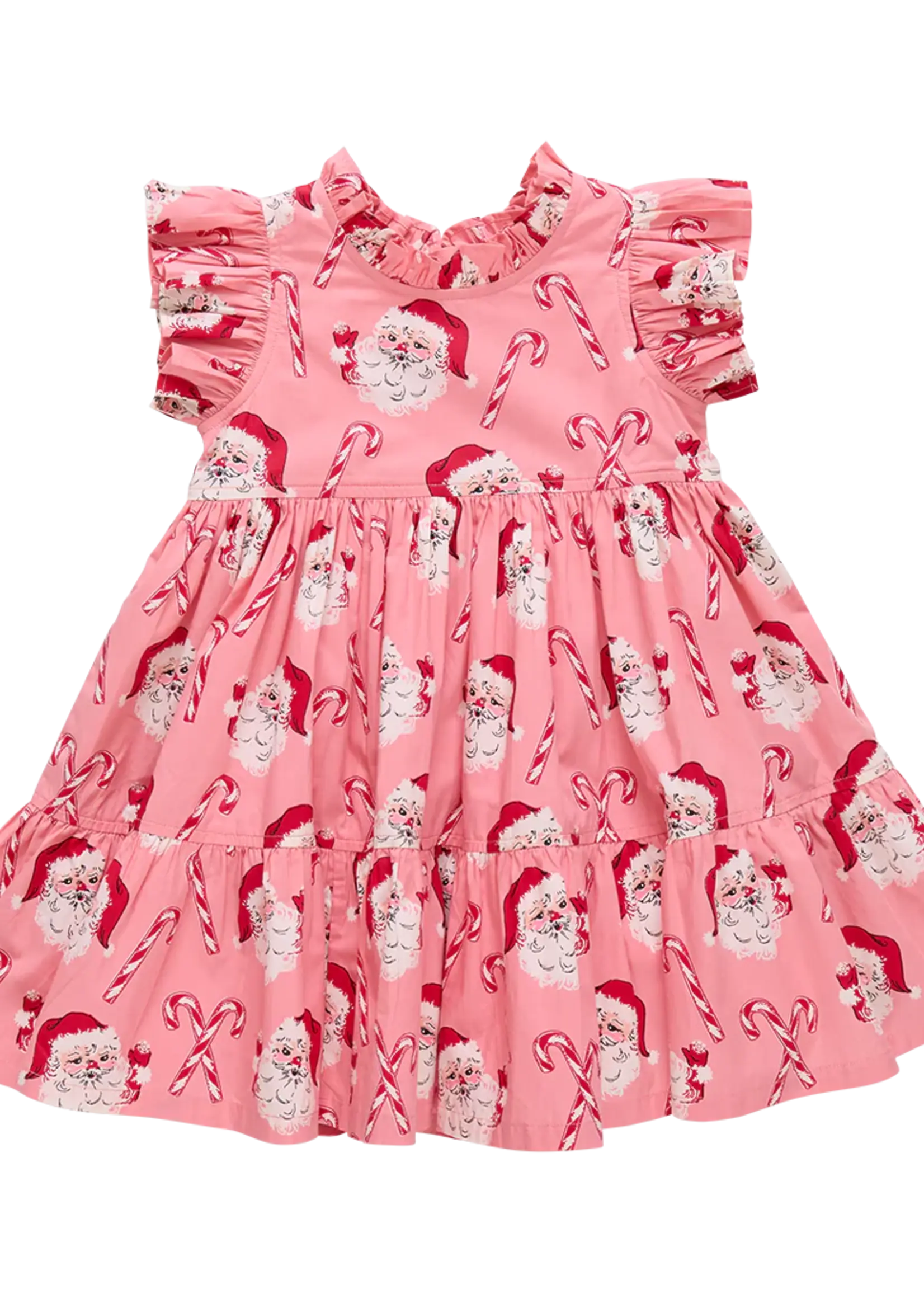 Pink Chicken girls jennifer dress - pink candy cane santa