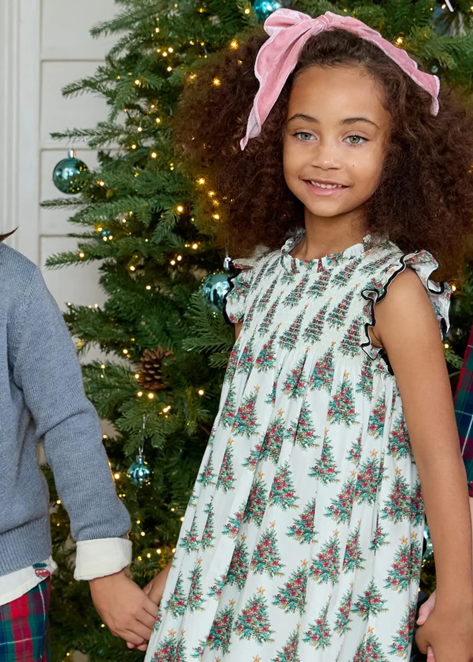 Pink Chicken girls stevie dress - vintage trees
