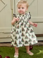 Pink Chicken baby girls stevie dress set - vintage trees