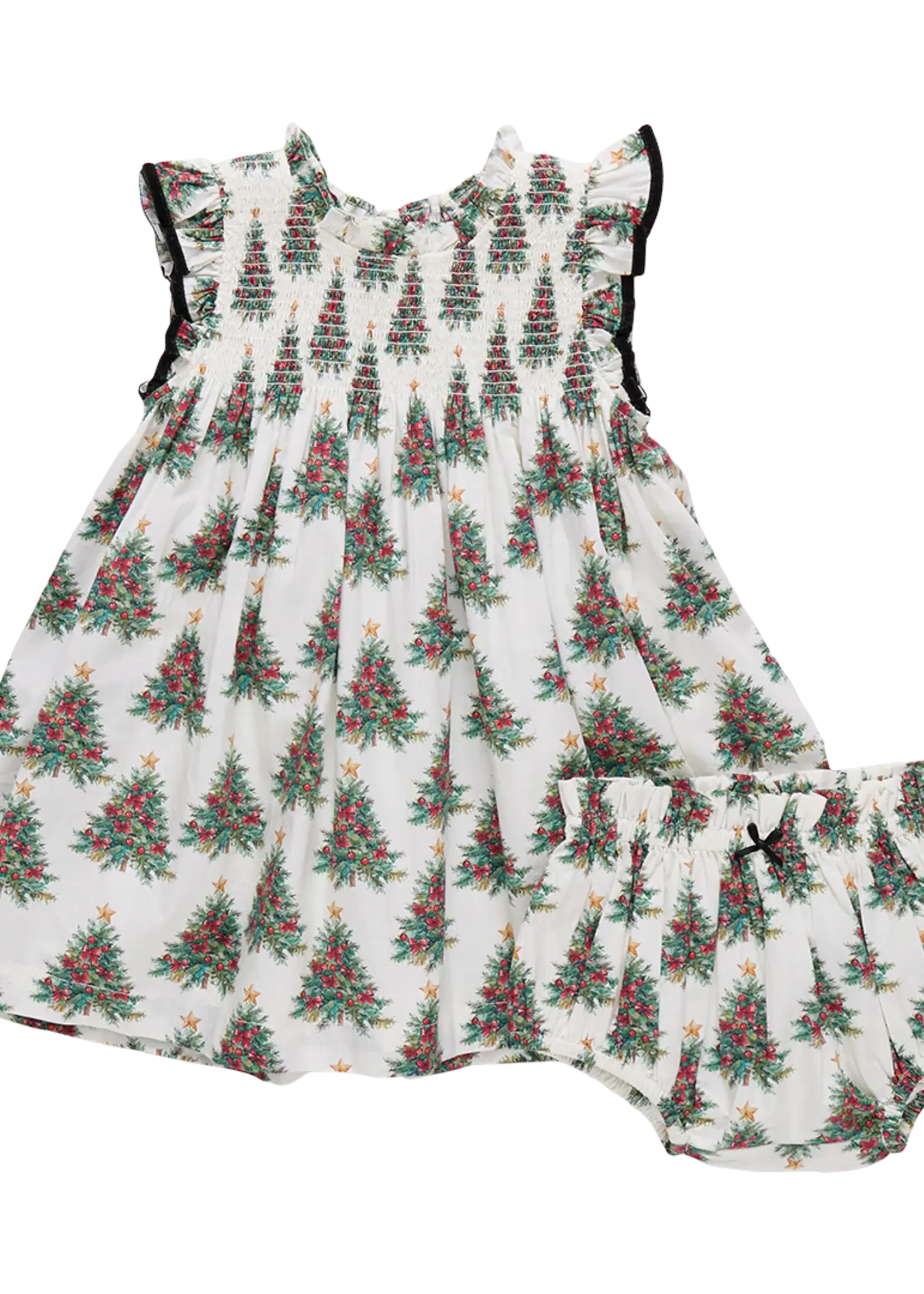 Pink Chicken baby girls stevie dress set - vintage trees