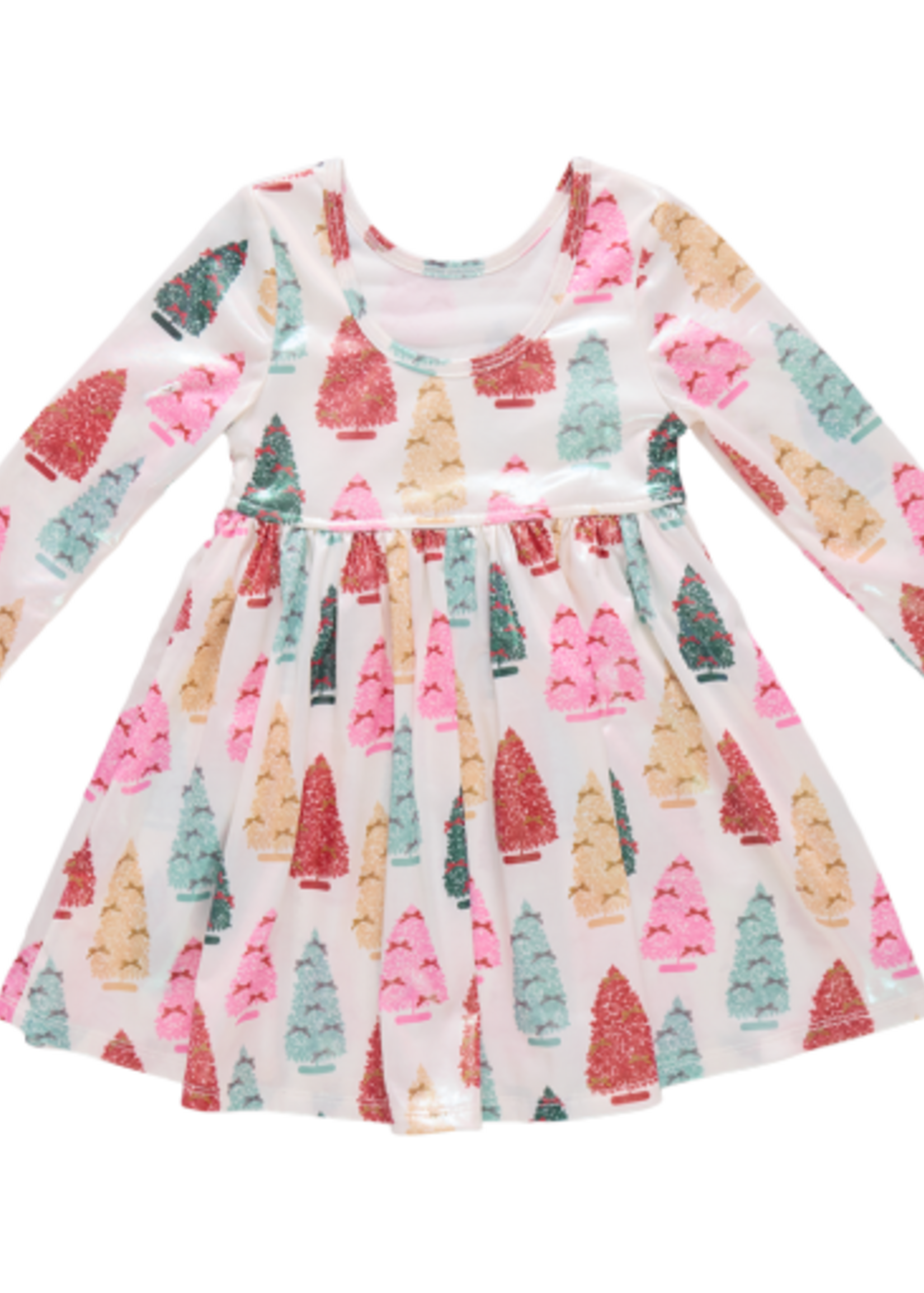 Pink Chicken girls lame steph dress - bottle brush trees