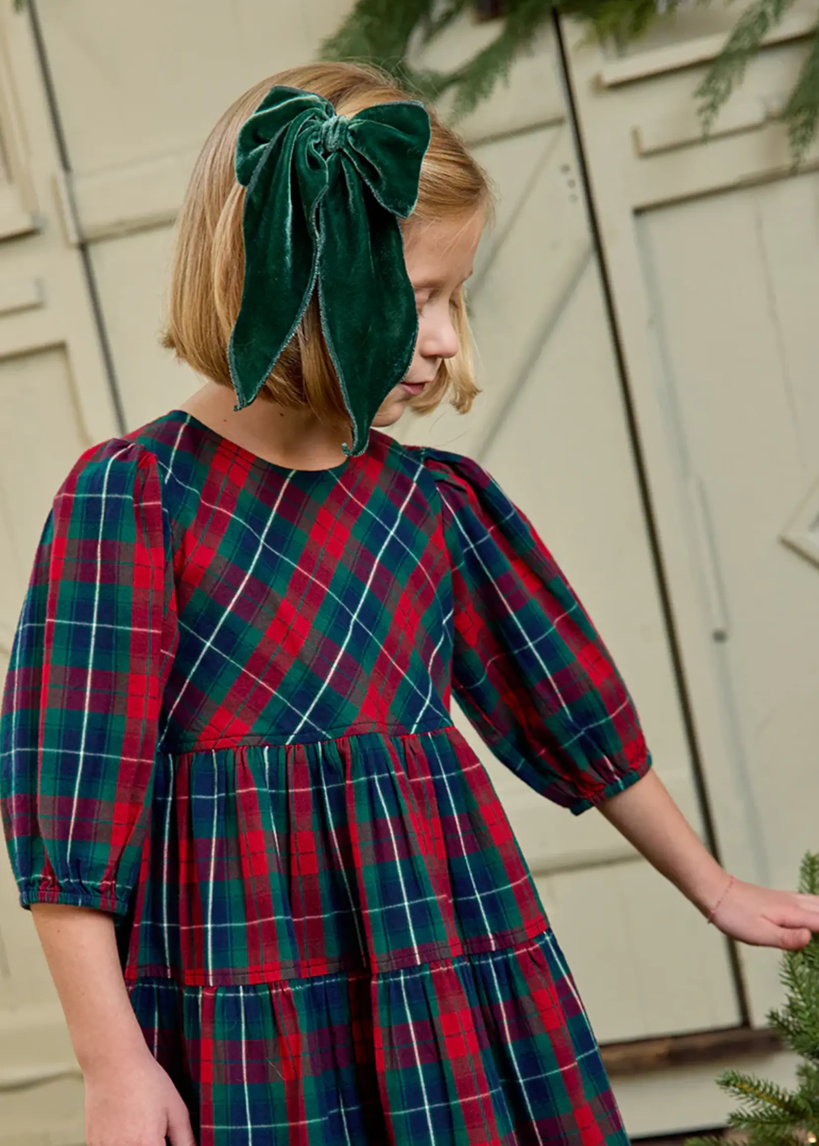 Pink Chicken girls maribelle dress - red tartan