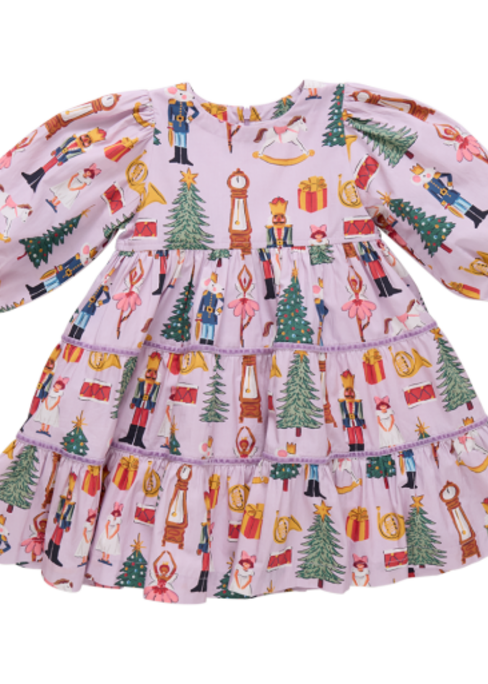 Pink Chicken girls peachy dress - lavender nutcracker