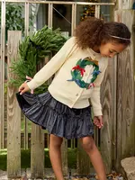 Pink Chicken girls constance sweater - holiday wreath