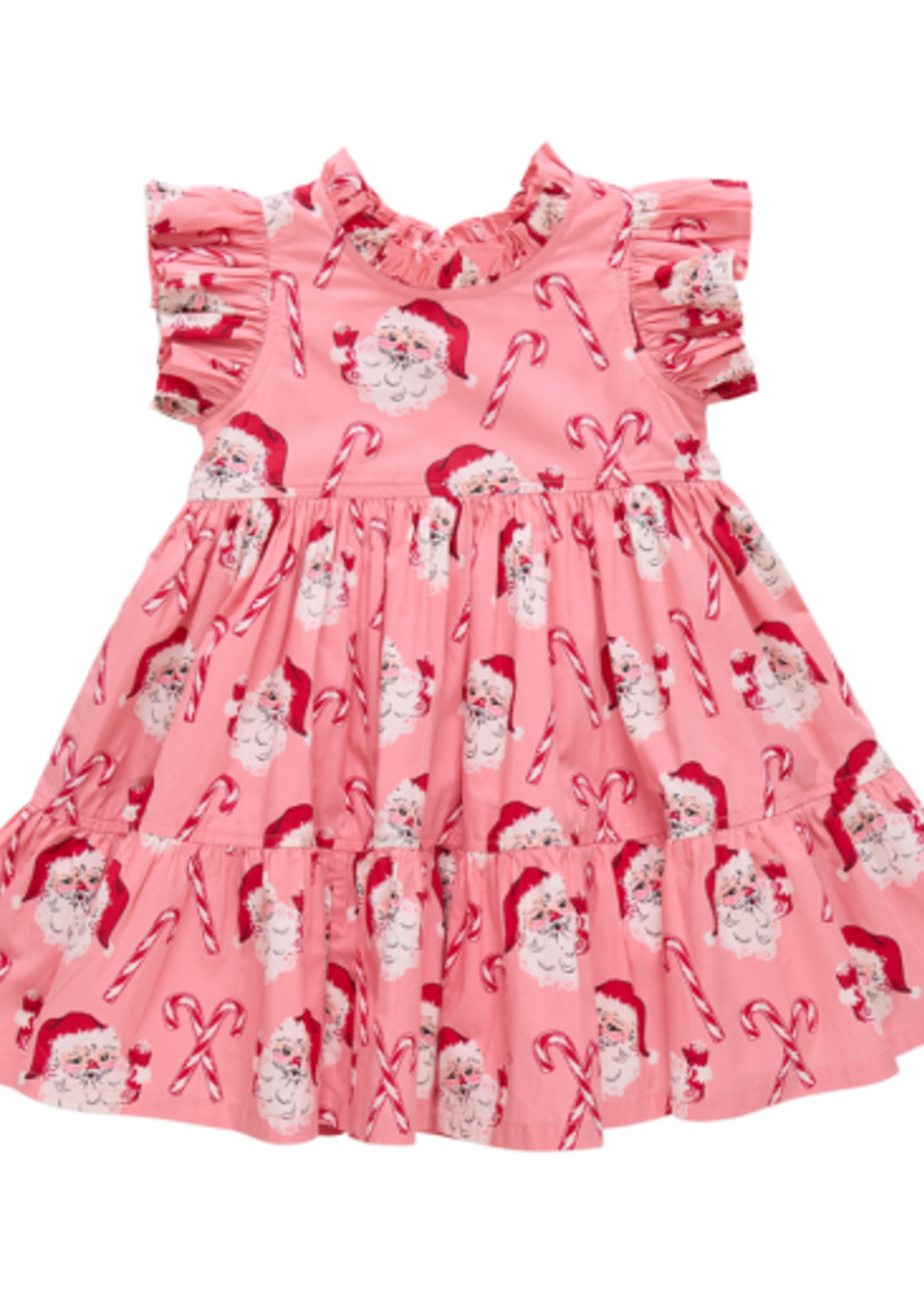 Pink Chicken girls jennifer dress - pink candy cane santa
