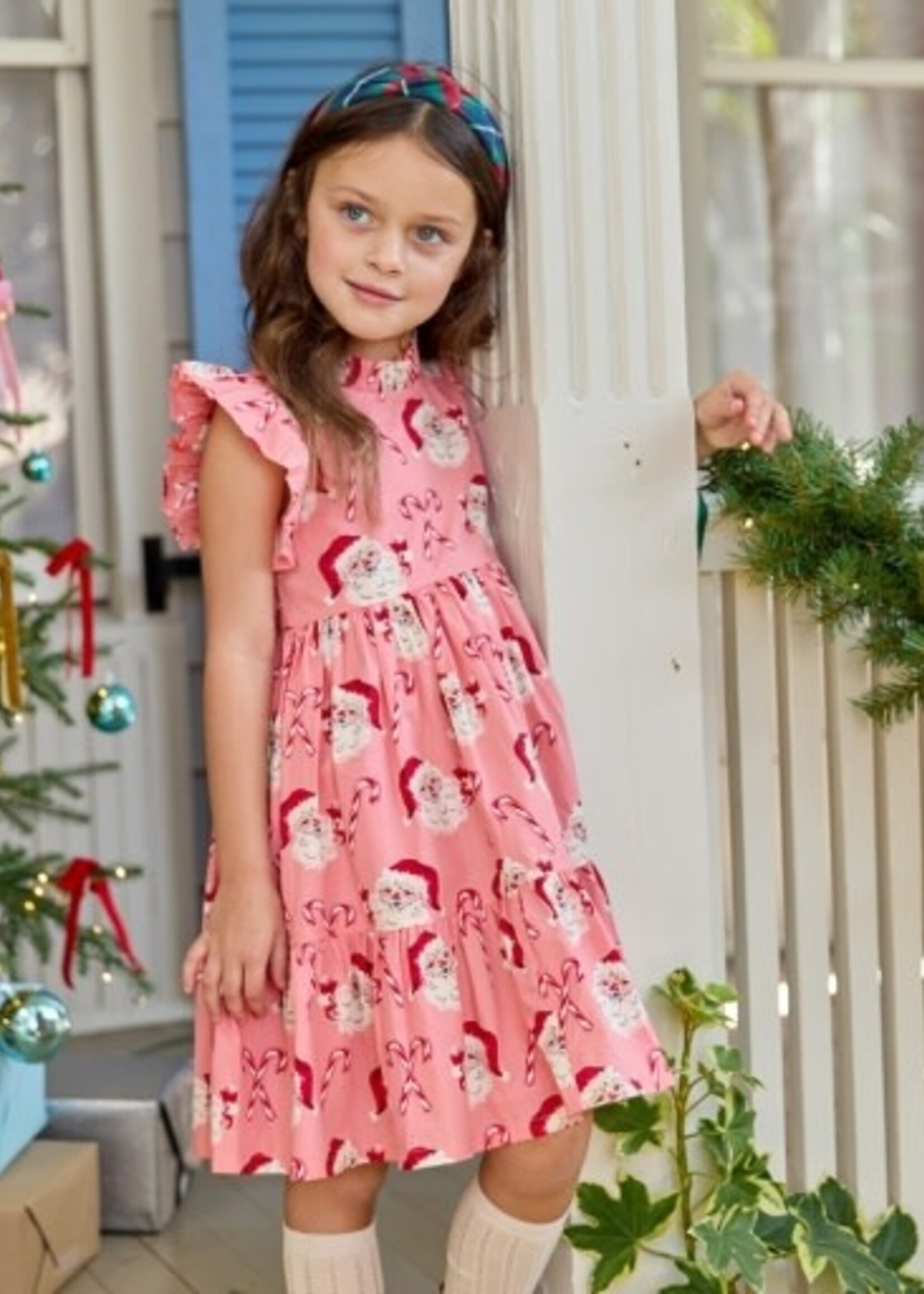 Pink Chicken girls jennifer dress - pink candy cane santa